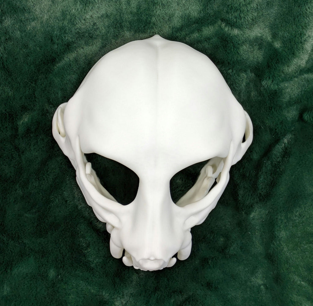 Cat Feline Skull - Hinged Jaw Mask or Fursuit Head Base Head Blank
