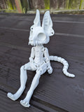 White Skeleton Dog - Flexi Printed Skully Doll