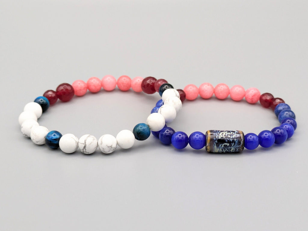 Beaded Stone Bracelet: Yuji Itadori & Ryomen Sukuna inspired Pair - Jujutsu Kaisen Fan Work