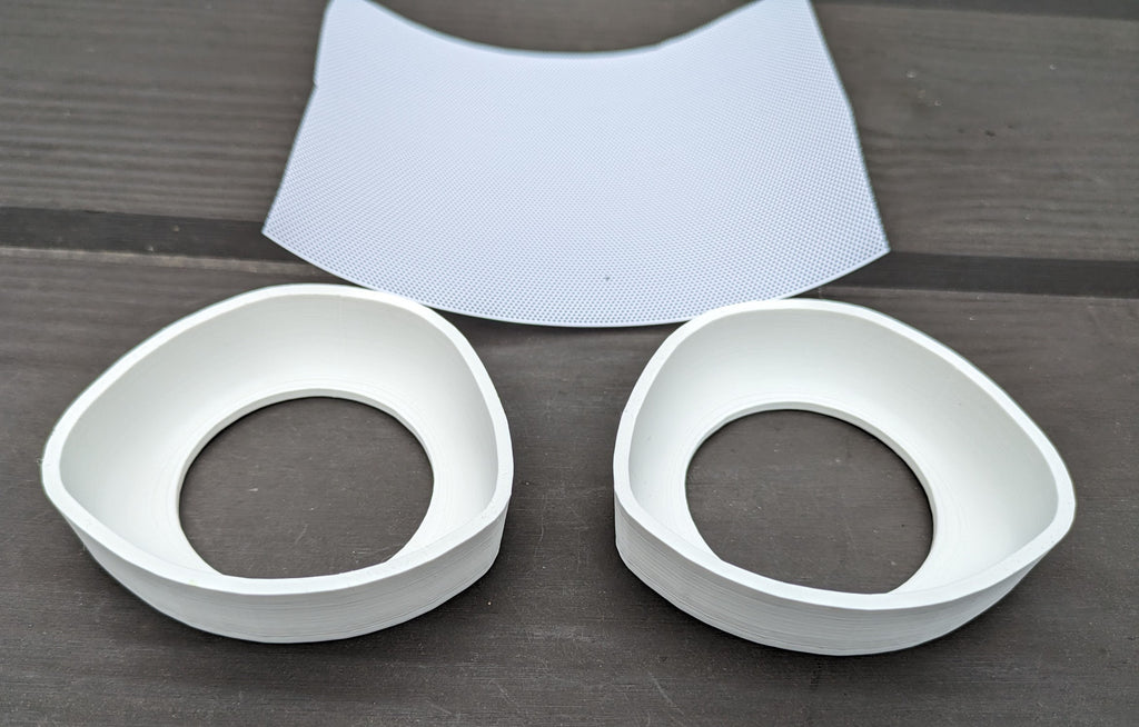 Fursuit Eye Blanks & Mesh (pair) - 3D Printed - Custom Size (Design: Thicc)