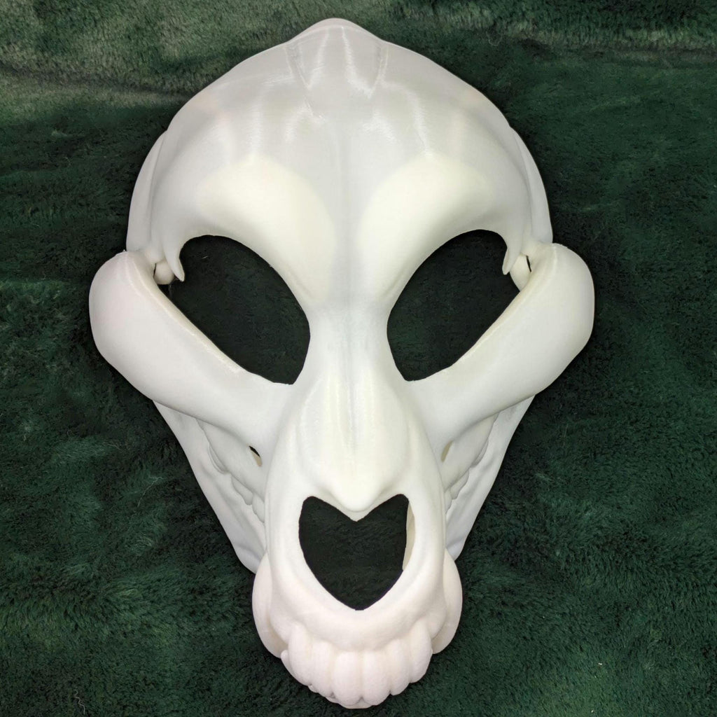 Toony Canine Skull: Wolf or Dog Skully - Hinged Jaw Mask or Fursuit Head Base / Head Blank