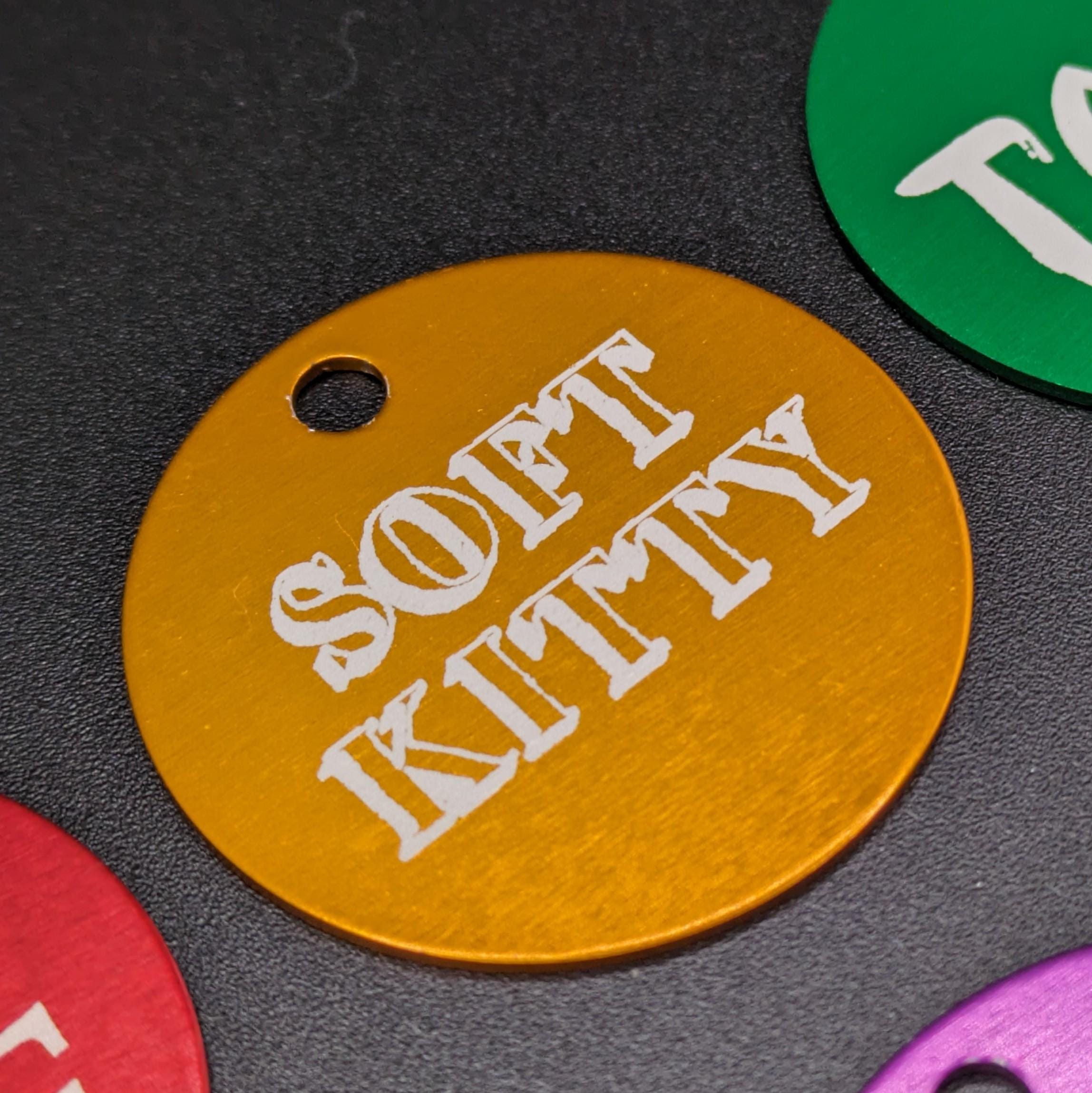 Custom Engraved Fursuit Collar Tag: Double Sided Metal Disc (1.3 inch)