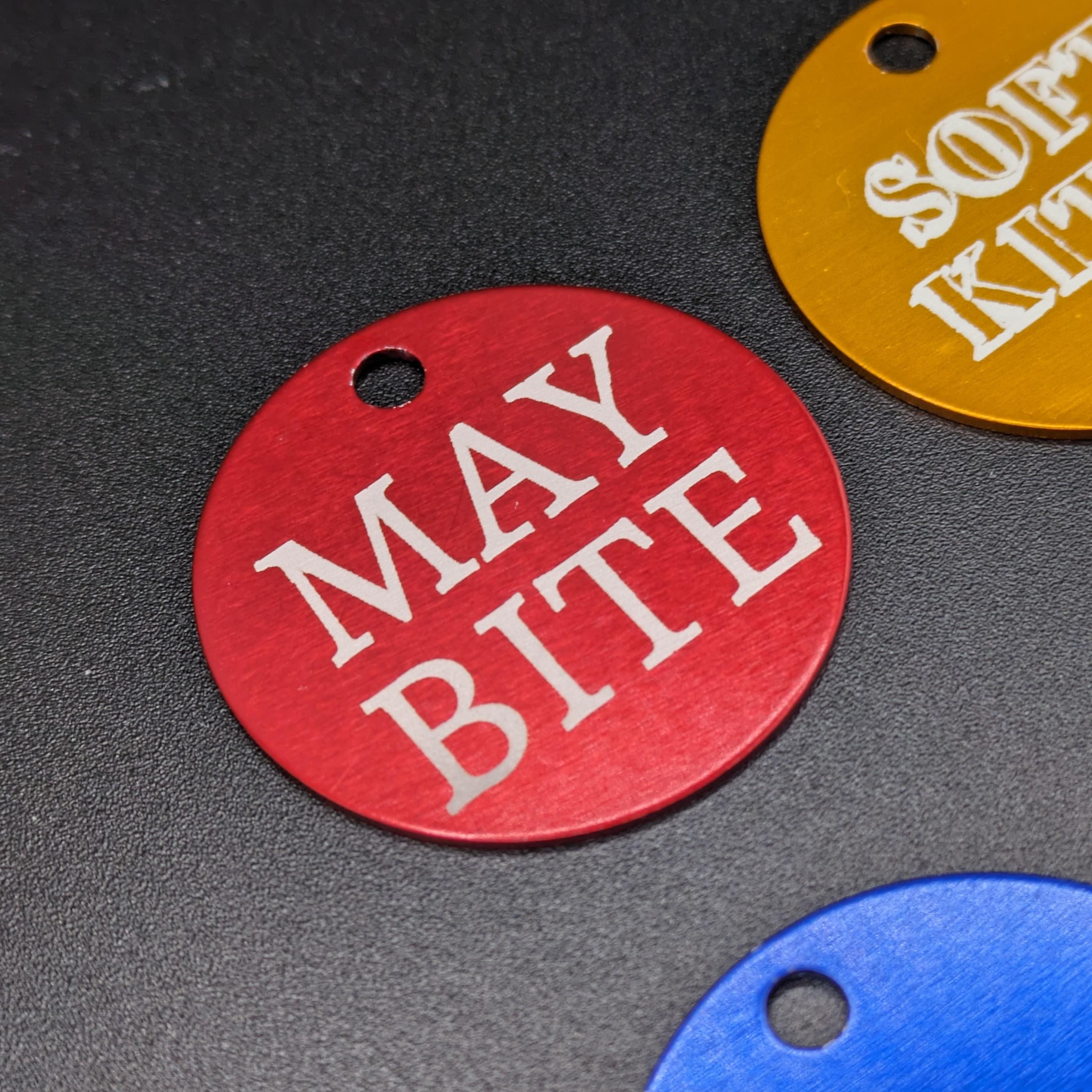 Custom Engraved Fursuit Collar Tag: Double Sided Metal Disc (1.3 inch)