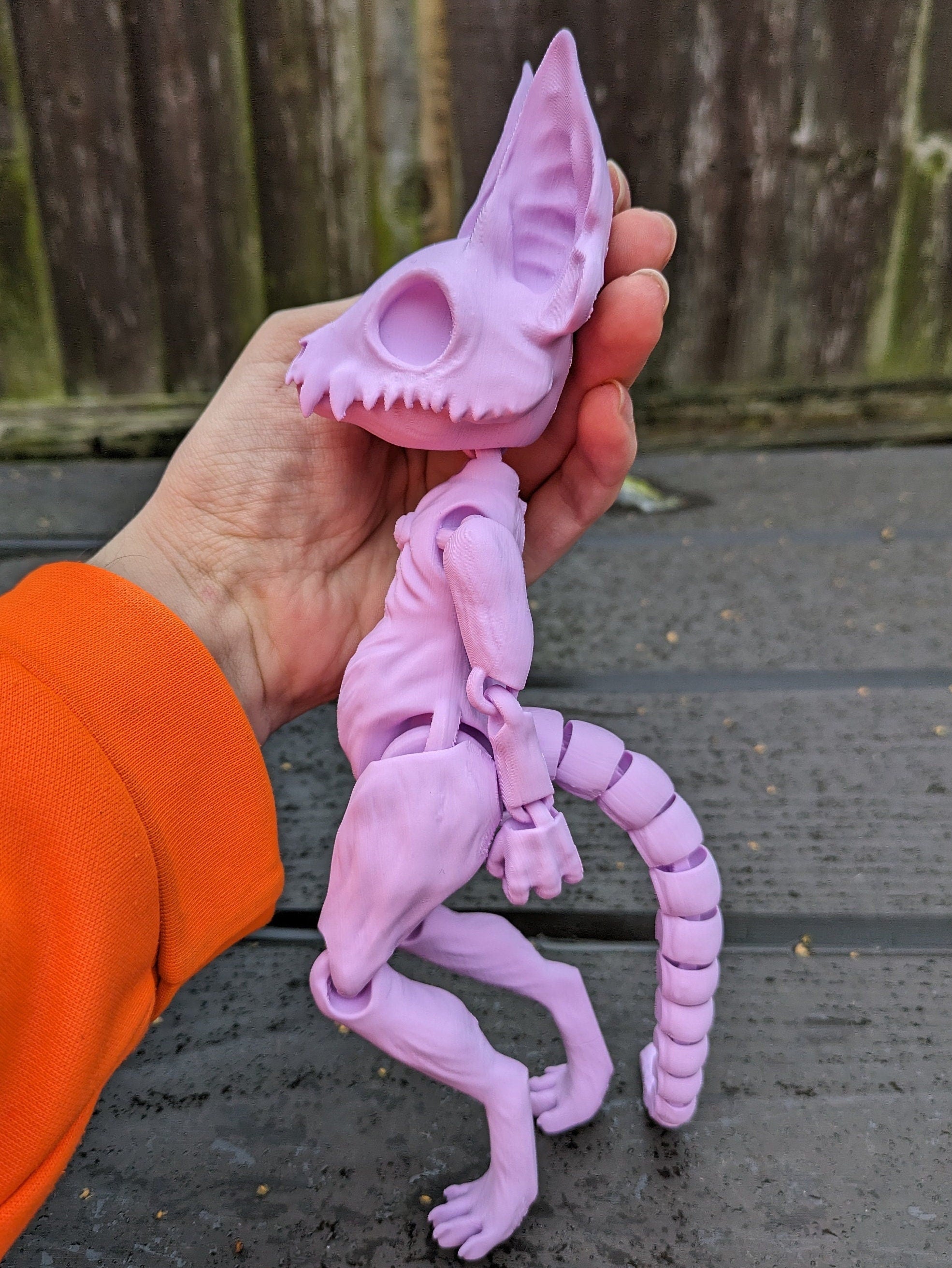 Spooky Skeleton Sphynx Cat Style Flexi Printed Skully Doll - Licensed UK Seller