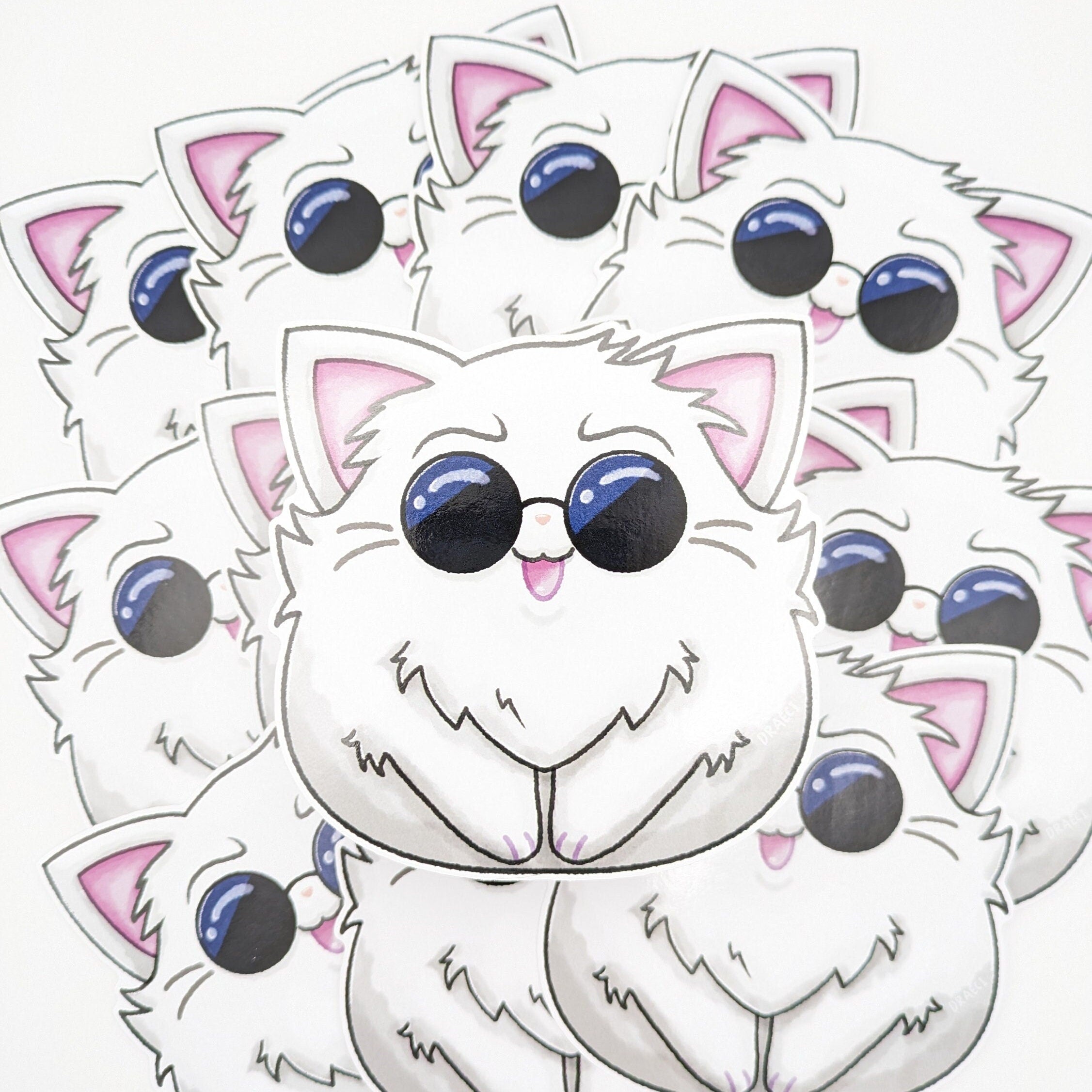 XL Gloss Vinyl Sticker: Gojo Cat /  Gojo Catoru