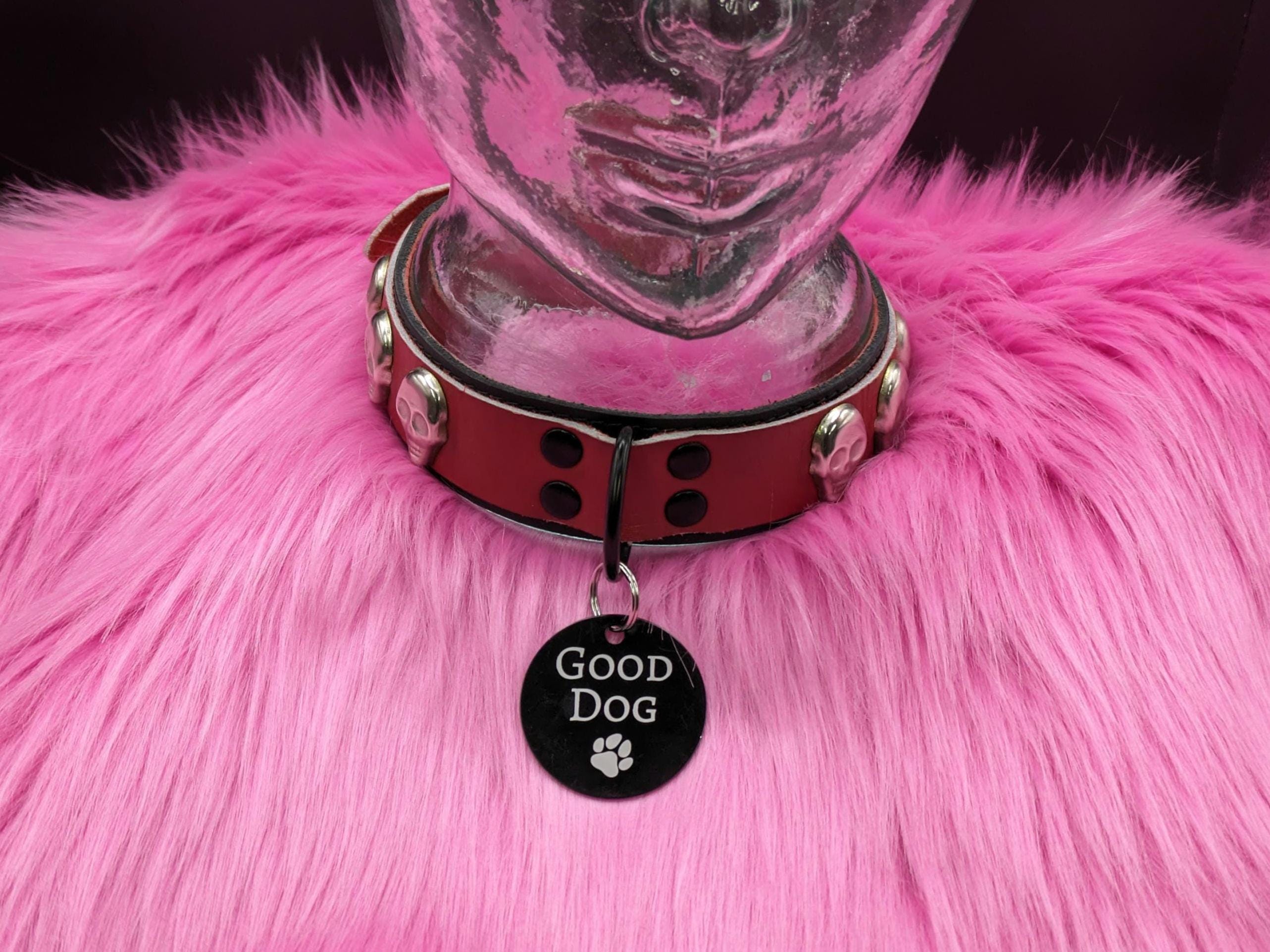 Custom Engraved Large Double Sided Metal Fursuit Collar Tag (1.6 inch / 4cm wide)