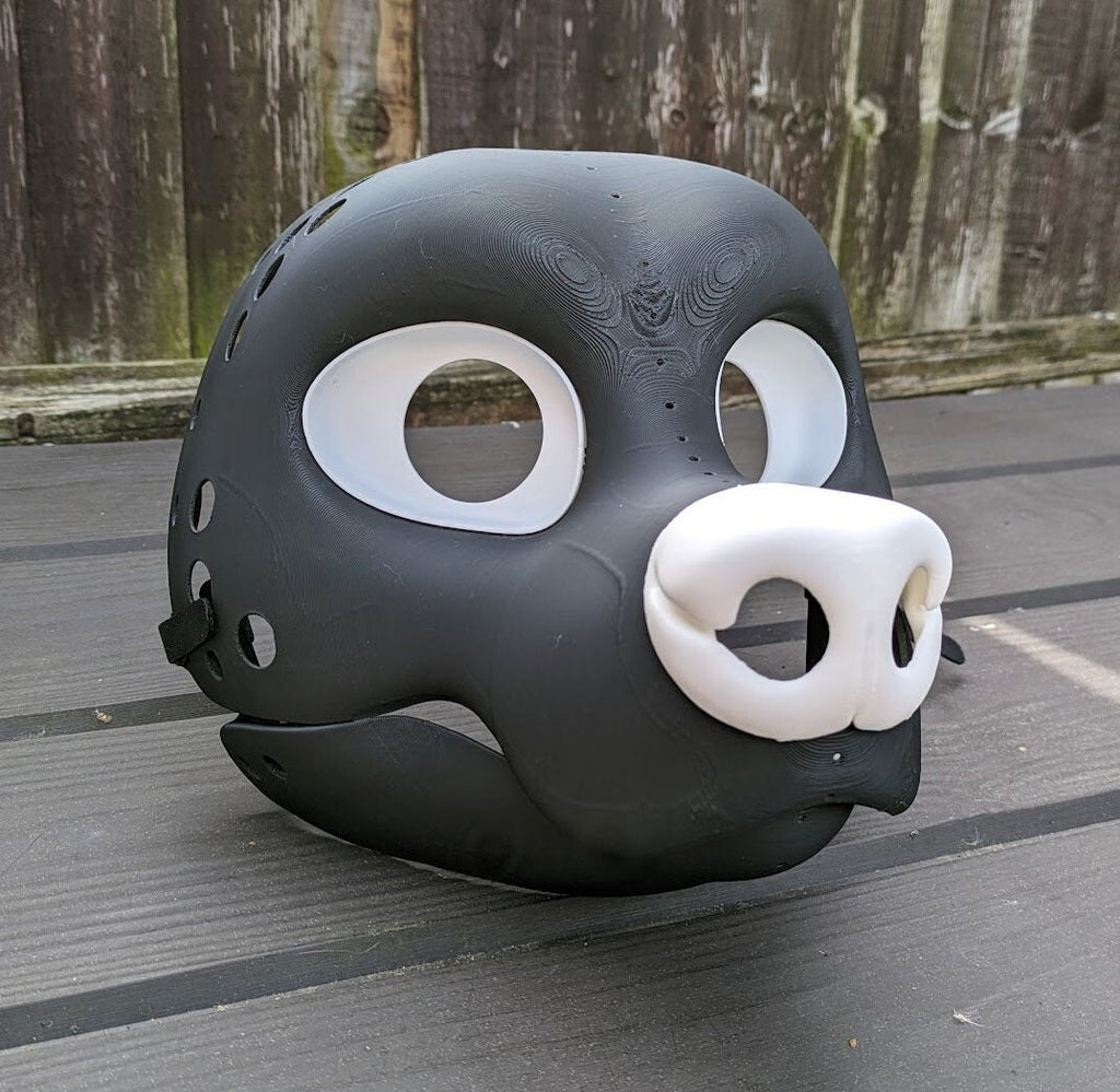Black Bear Toony - 3D Printed Fursuit Head Blank Complete Headbase Kit