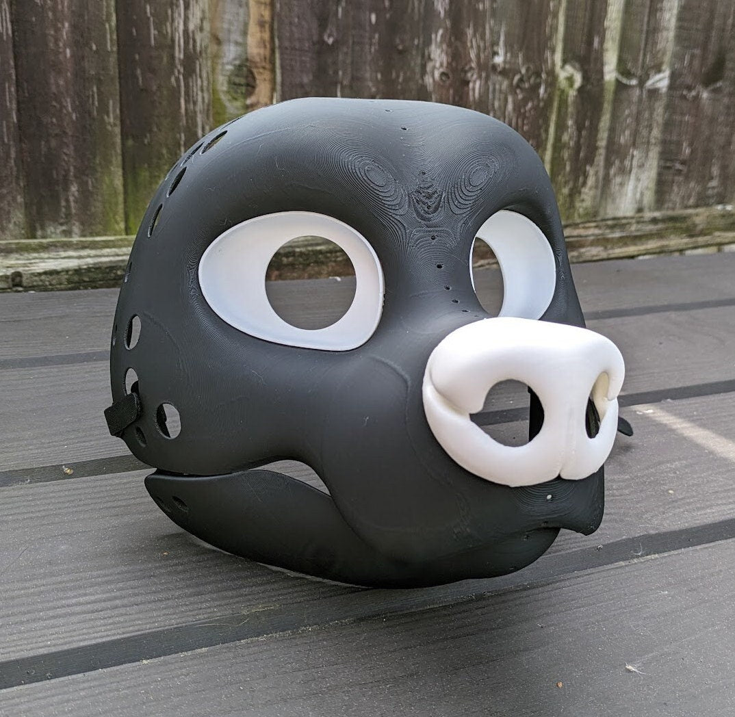 Black Bear Toony - 3D Printed Fursuit Head Blank Complete Headbase Kit