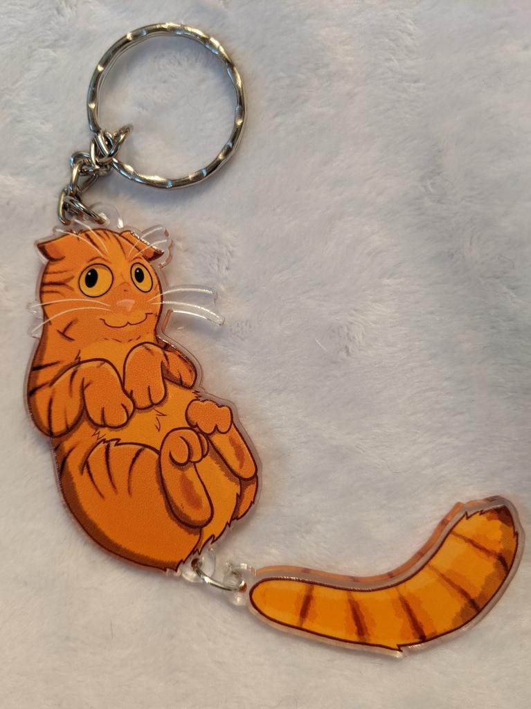 Hux dangle - Ginger Scottish Fold Cat Keychain