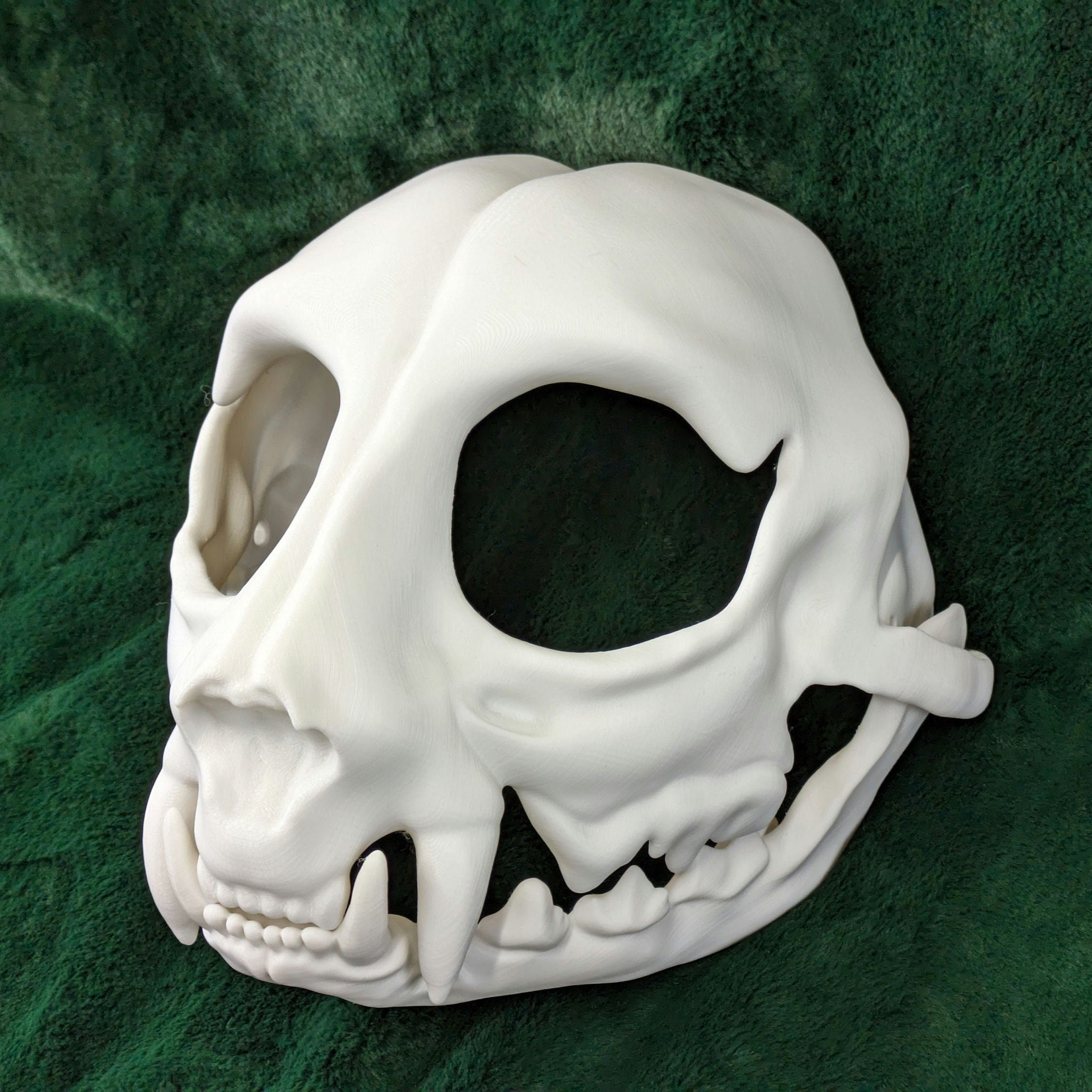 Cat Feline Skull - Hinged Jaw Mask or Fursuit Head Base Head Blank