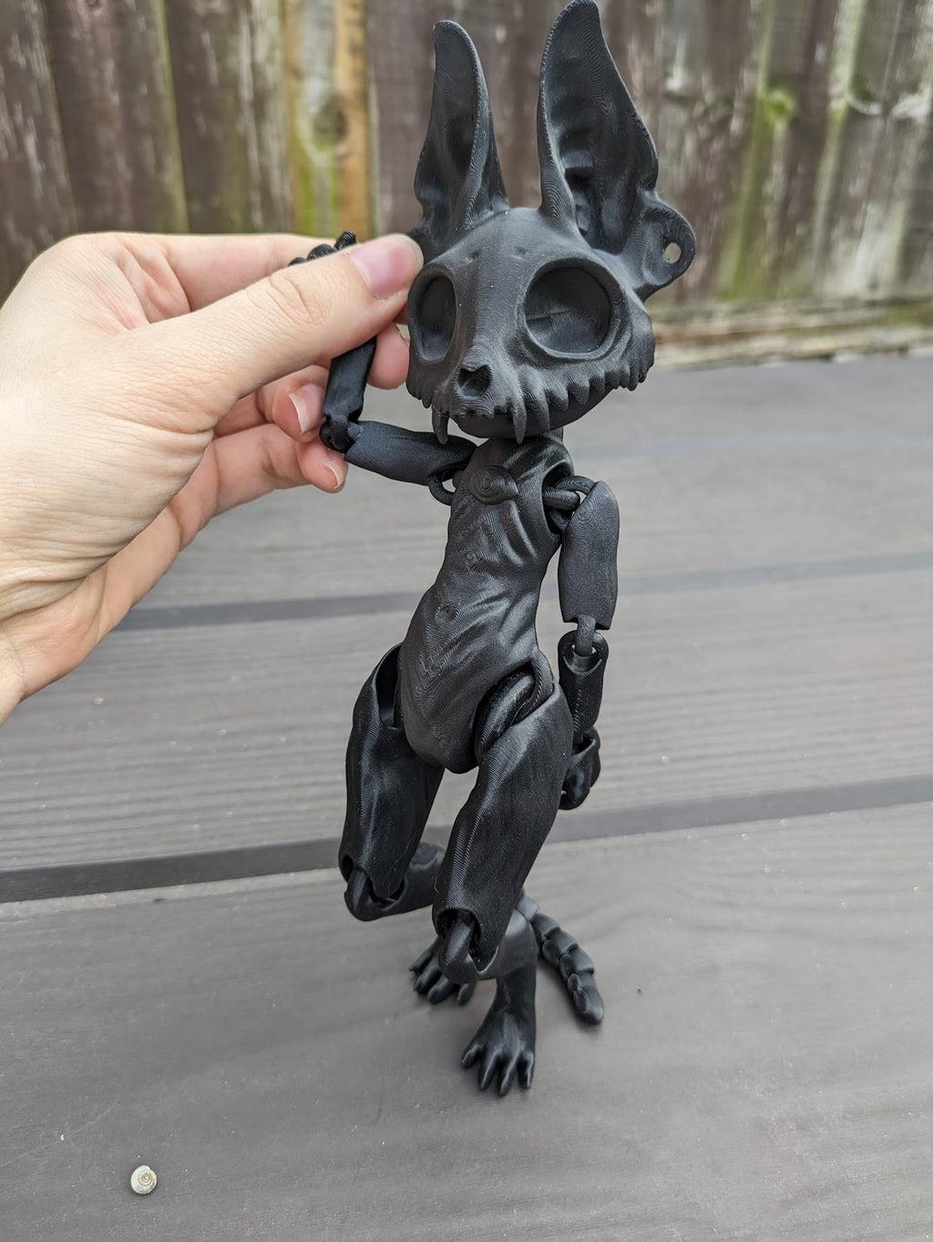 White Skeleton Dog - Flexi Printed Skully Doll