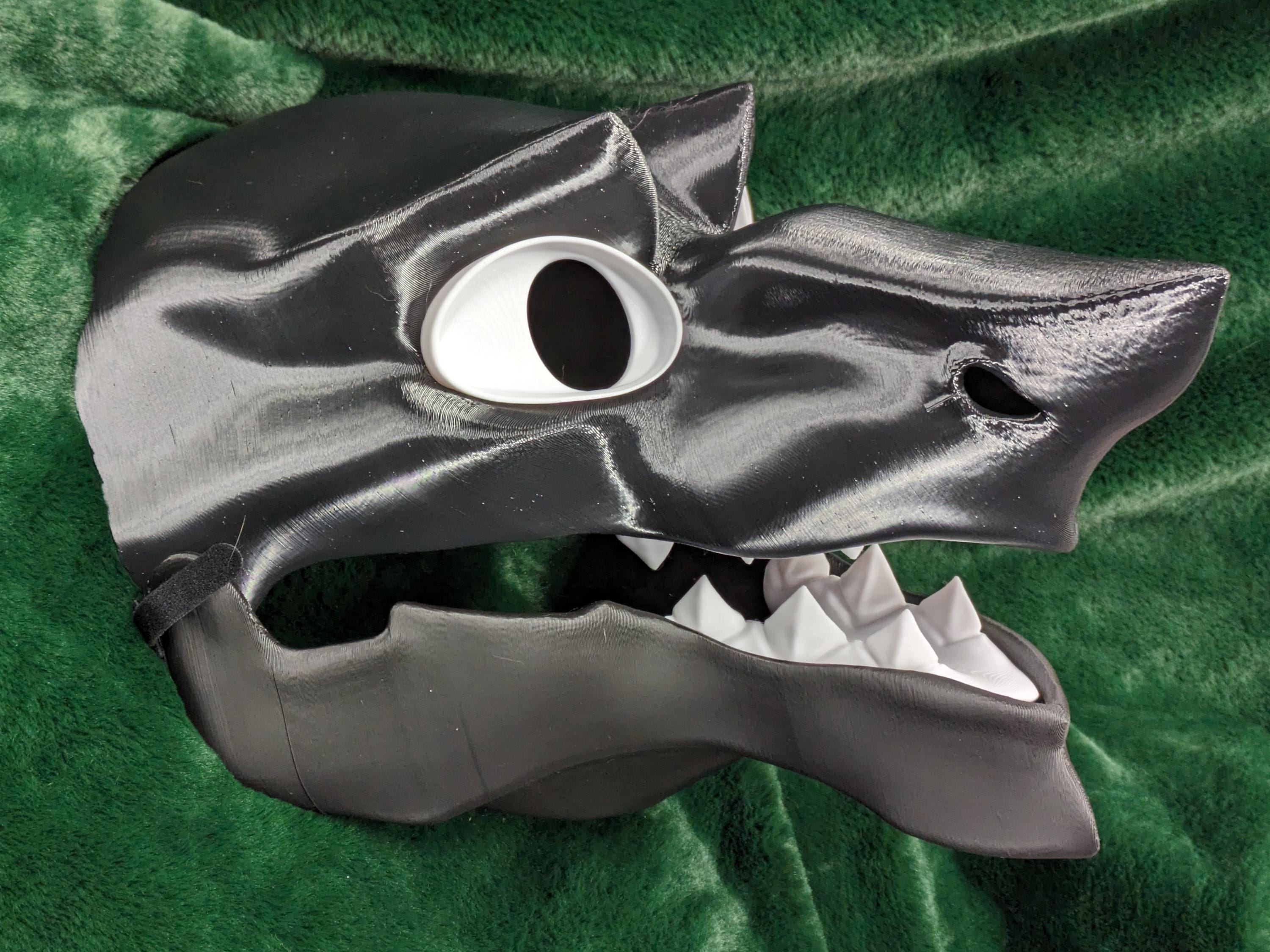 Sergal - 3D Printed Plastic Fursuit Head Blank - Complete Headbase Kit