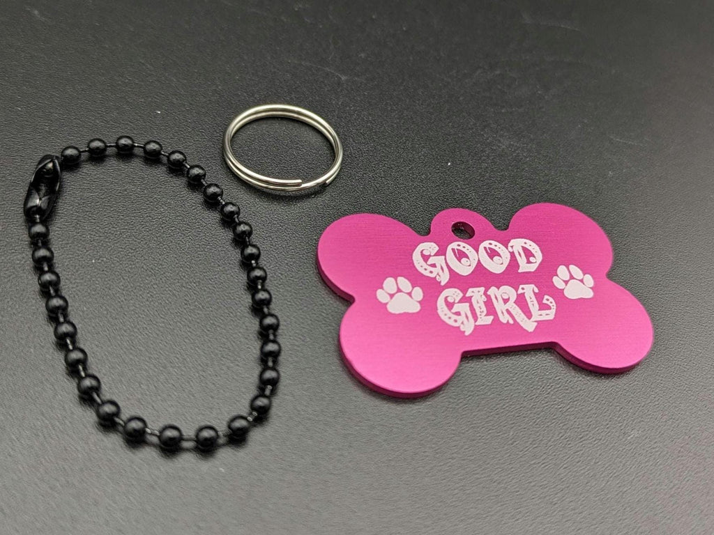 Custom Engraved Bone Collar Tag: Double Sided Metal Fursuit ID
