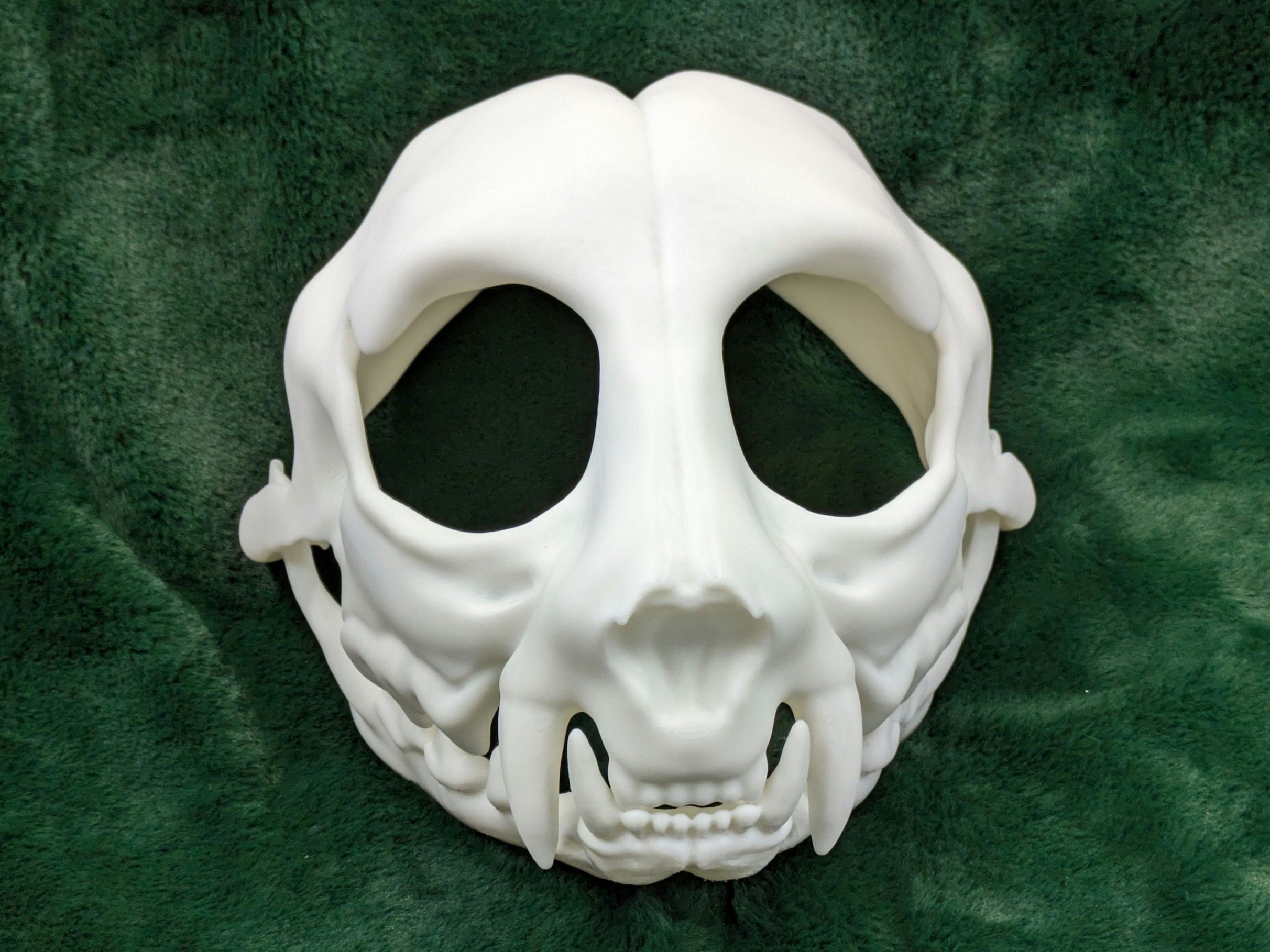 Cat Feline Skull - Hinged Jaw Mask or Fursuit Head Base Head Blank