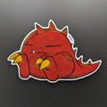Sleepy Fat Red Squig Monster - Gloss Vinyl Sticker Decal -