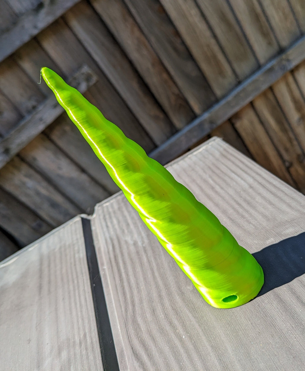 UNICORN ALICORN Horn - "Acid Green” Silk 3D Printed Cosplay Fursuit Part - 5.5 inch