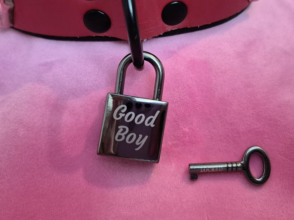 Custom Engraved Collar Personal Padlock or Lovelock and Key