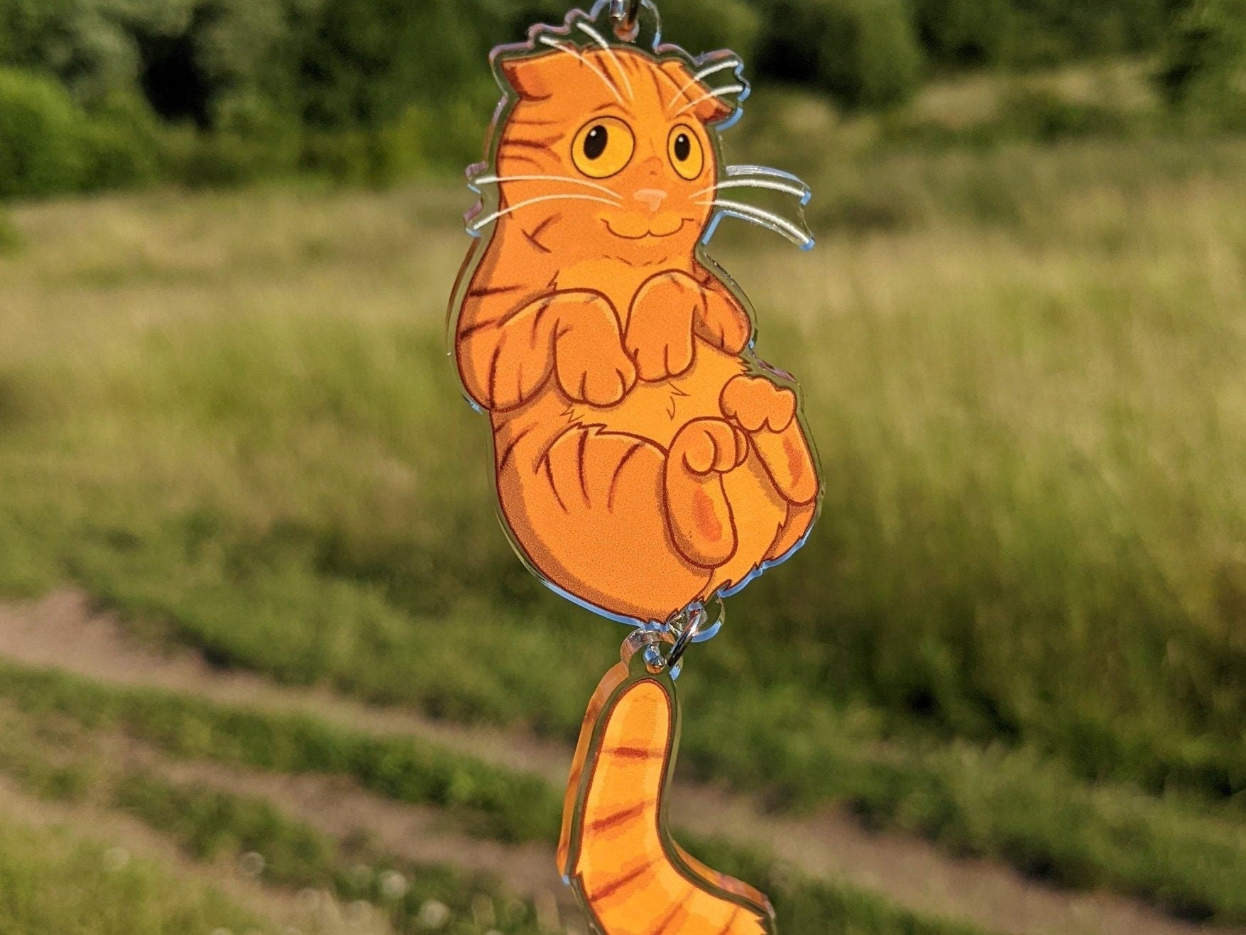 Hux dangle - Ginger Scottish Fold Cat Keychain