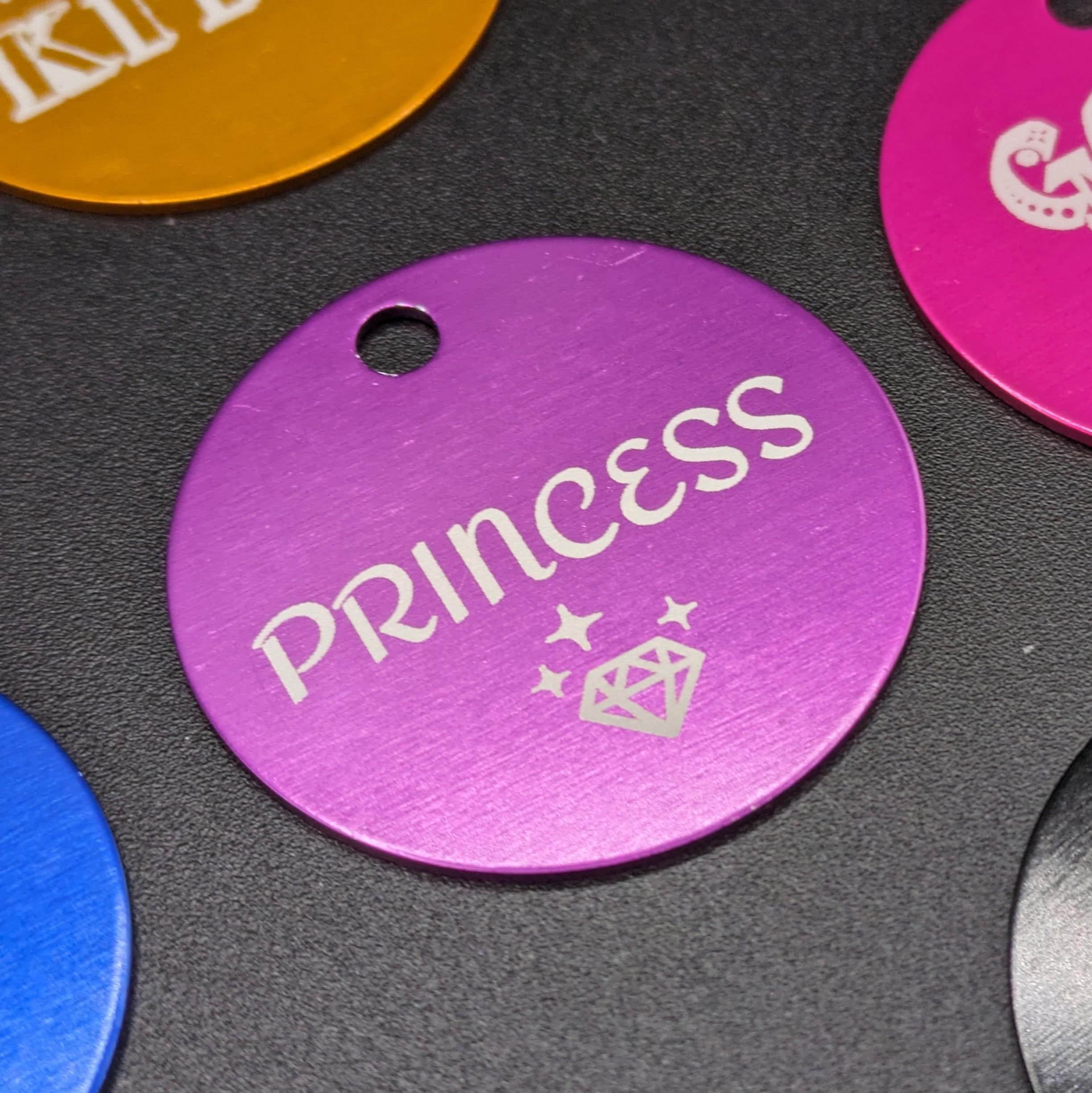 Custom Engraved Fursuit Collar Tag: Double Sided Metal Disc (1.3 inch)