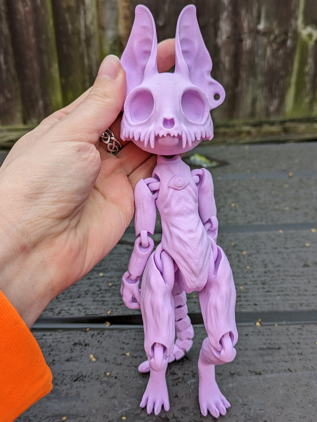 Spooky Skeleton Sphynx Cat Style Flexi Printed Skully Doll - Licensed UK Seller