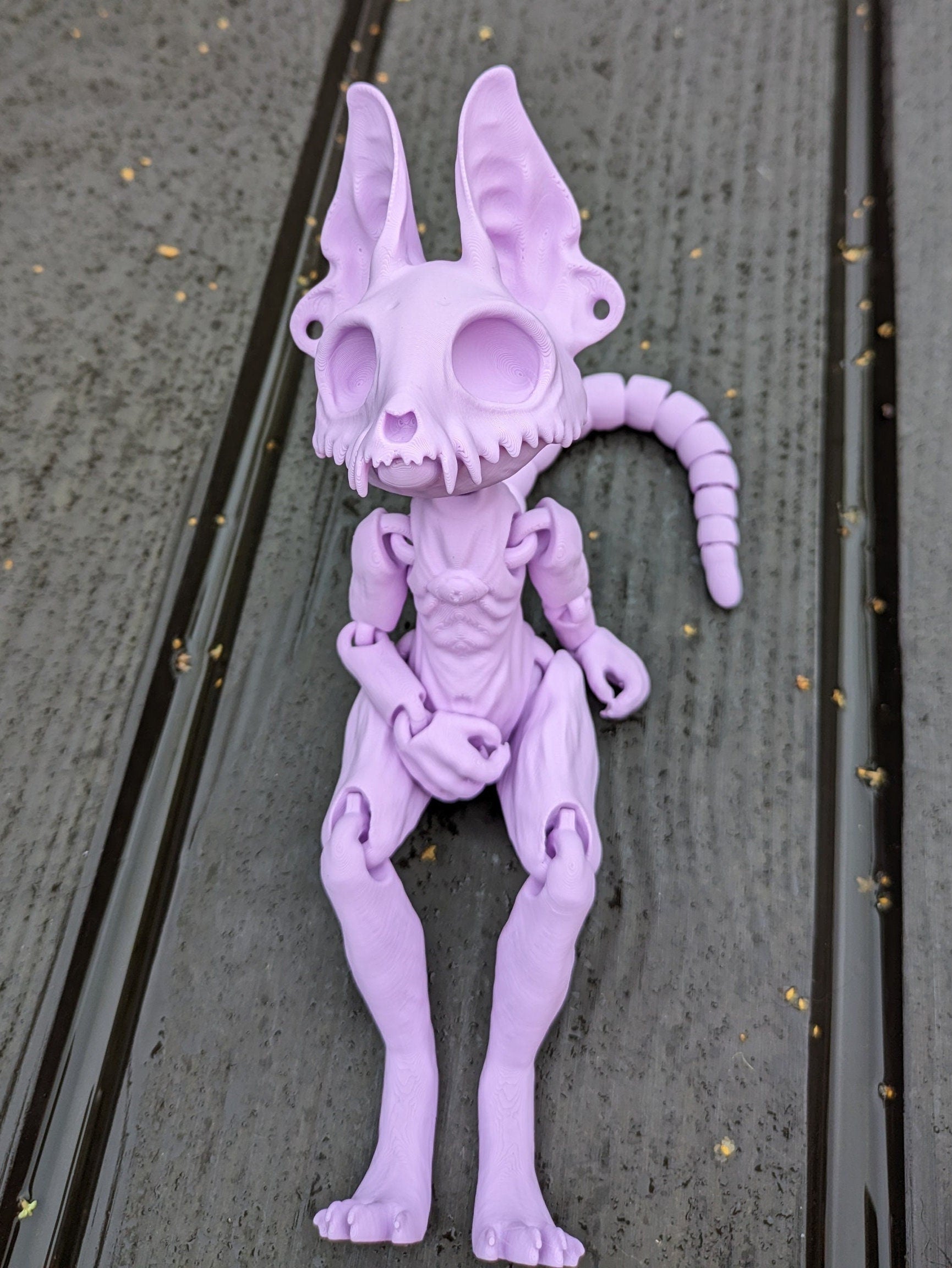 Spooky Skeleton Sphynx Cat Style Flexi Printed Skully Doll - Licensed UK Seller