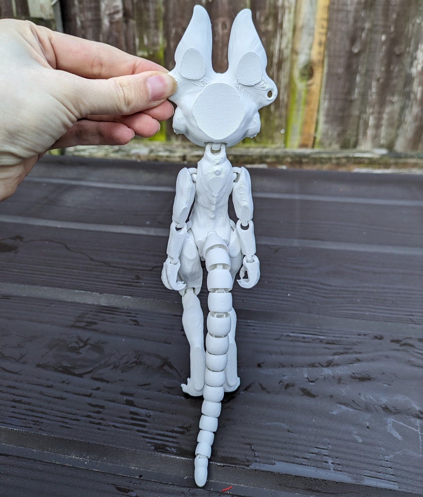 White Skeleton Dog - Flexi Printed Skully Doll