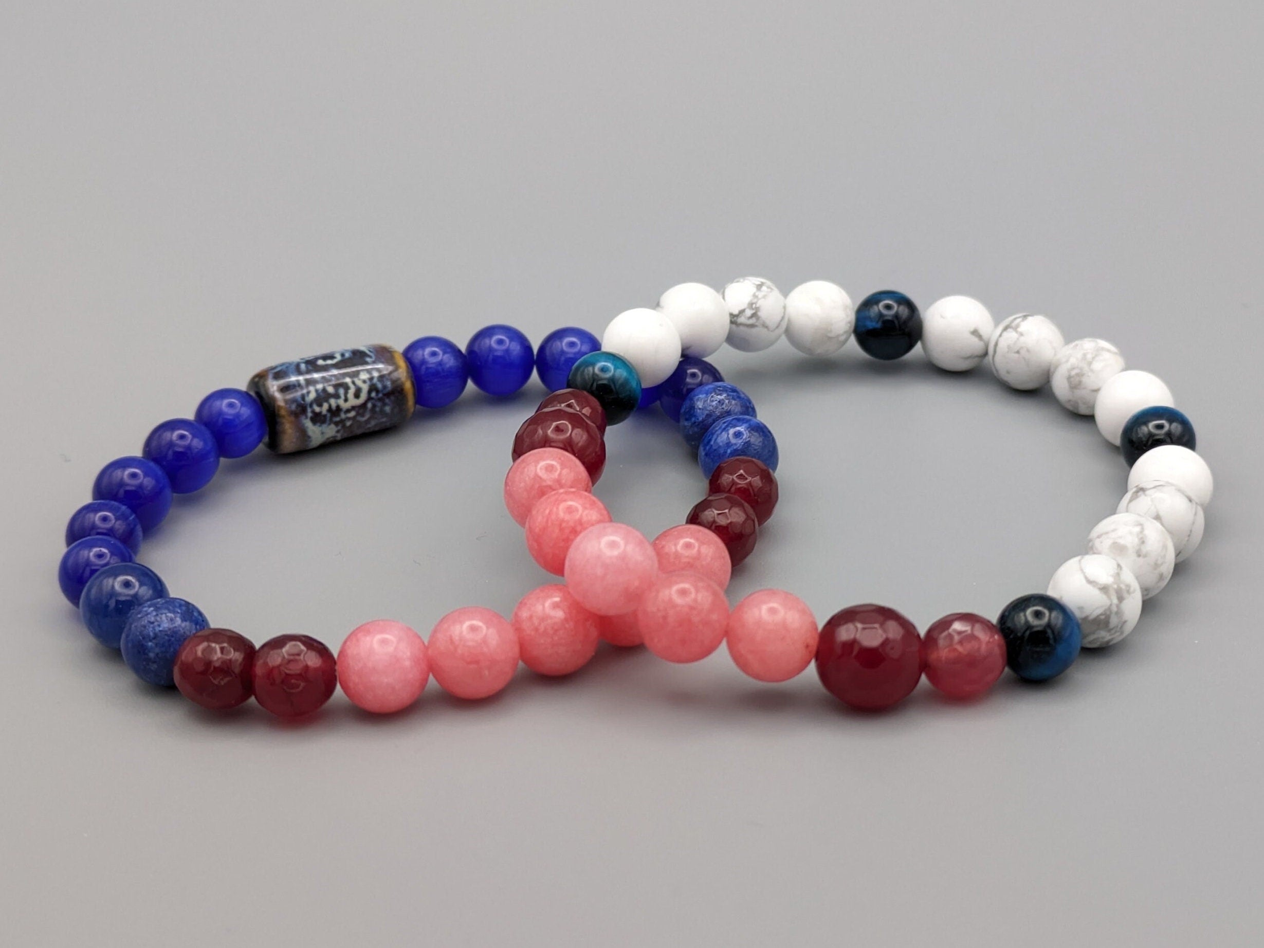 Beaded Stone Bracelet: Yuji Itadori & Ryomen Sukuna inspired Pair - Jujutsu Kaisen Fan Work