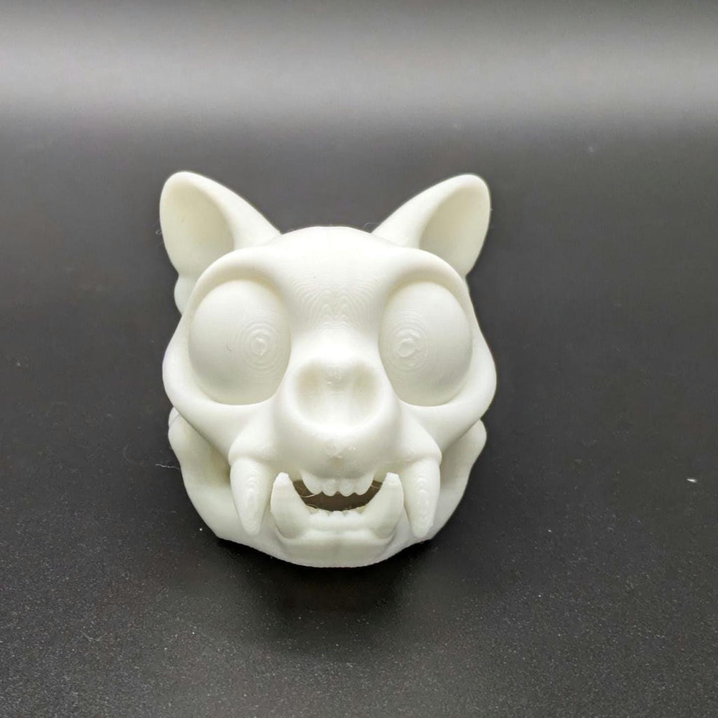 Skeleton Cat Skull Head 3D Printed Magnet