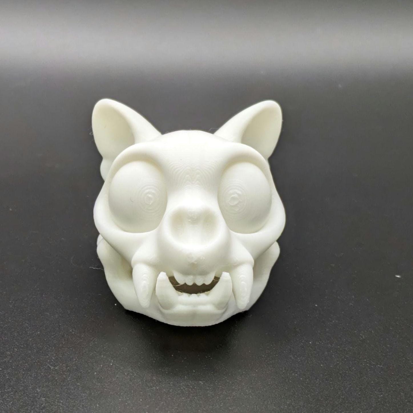 Skeleton Cat Skull Head 3D Printed Magnet