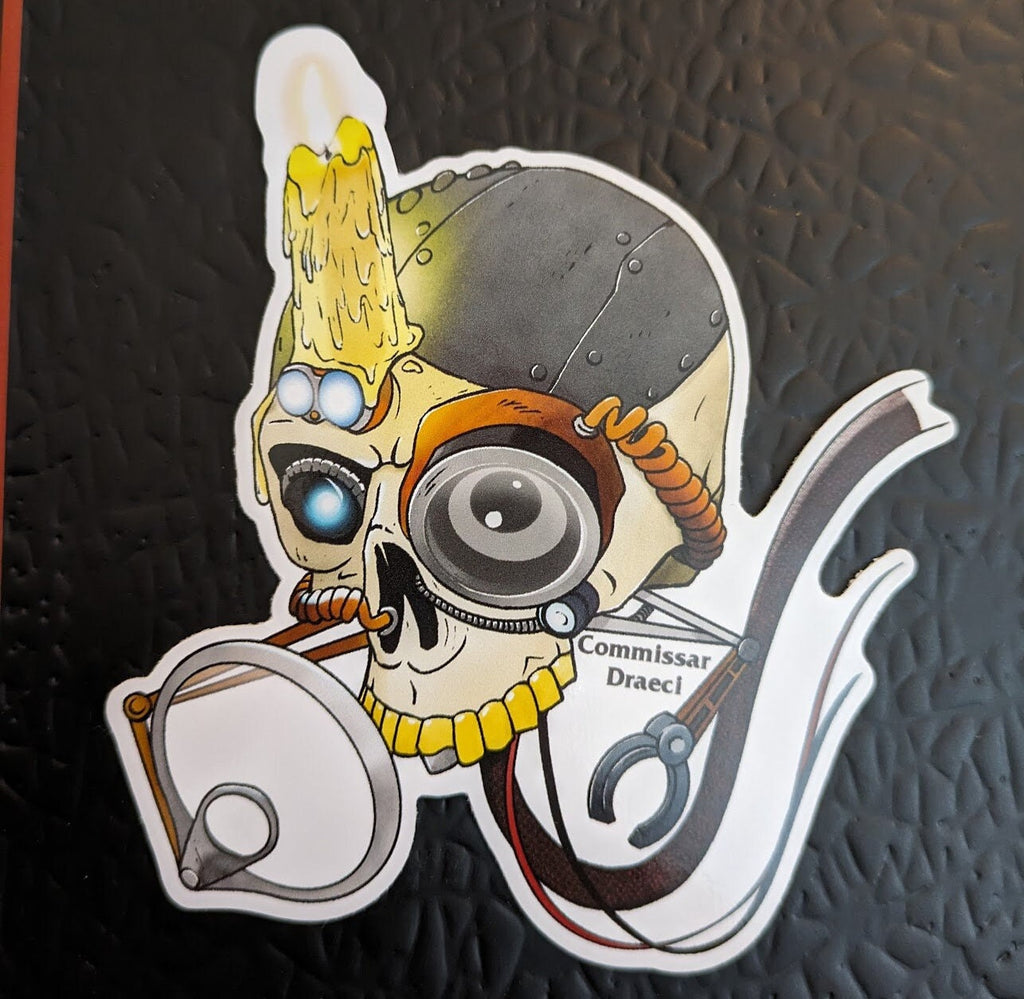 4LF13 Helpful Servo Skull - (4 inch) Gloss Vinyl Sticker