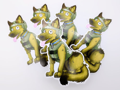 Cadian Military Emotional Support Dog - 10cm (3.9 inch) Gloss Vinyl Sticker Decal