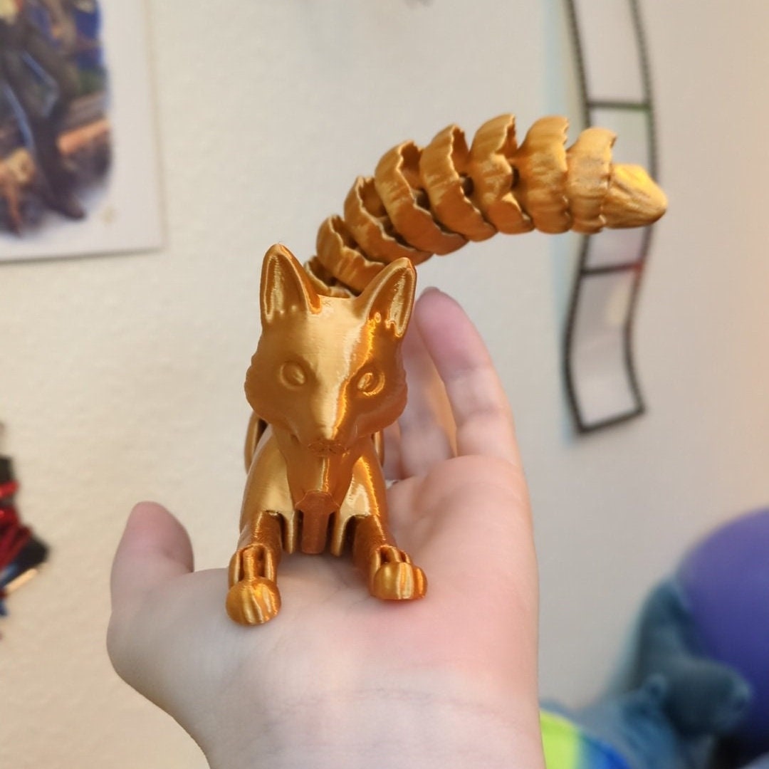 Articulated Large Fox Flexi Print Toy - 8 Inches