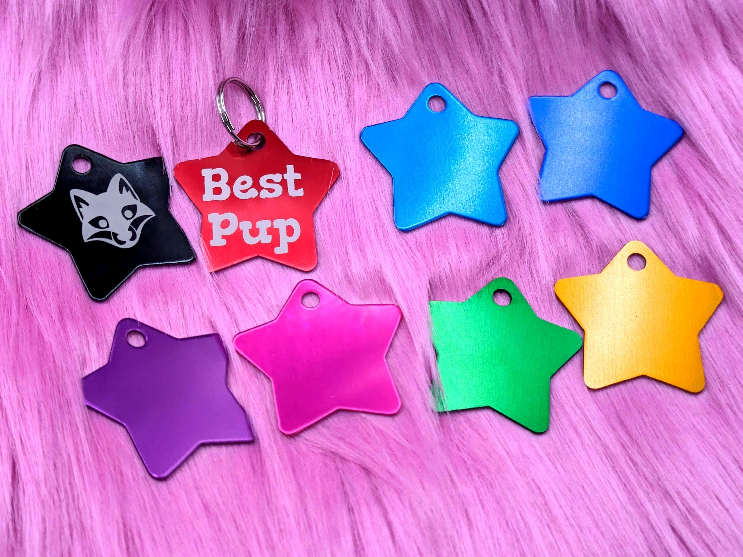 Custom Engraved Metal Fursuit Star Collar Tag (1.4 inch)
