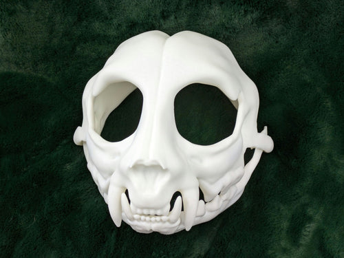 Cat Feline Skull - Hinged Jaw Mask or Fursuit Head Base Head Blank