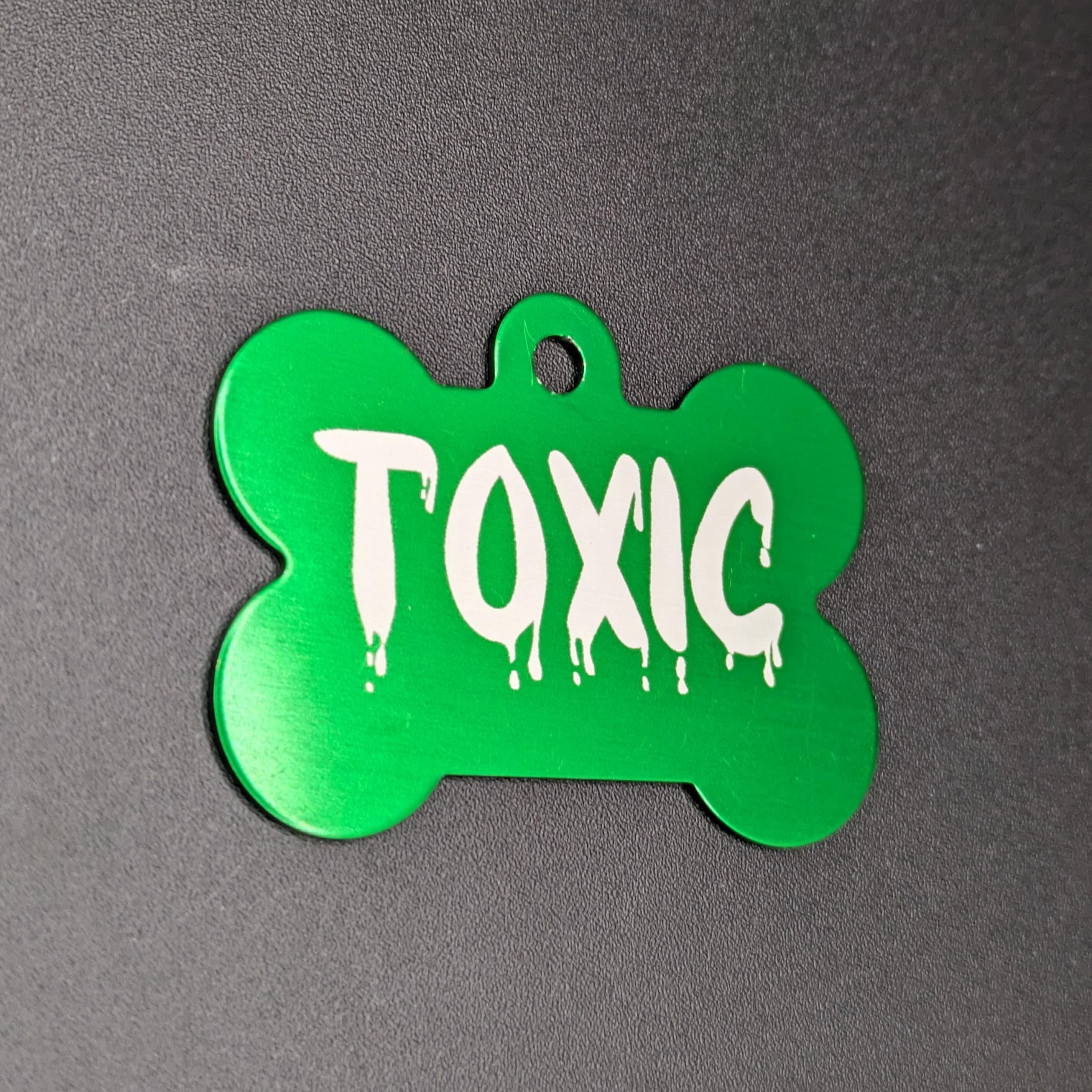 Custom Engraved Large Double Sided Metal Bone Collar Tag (2inch / 5cm wide)