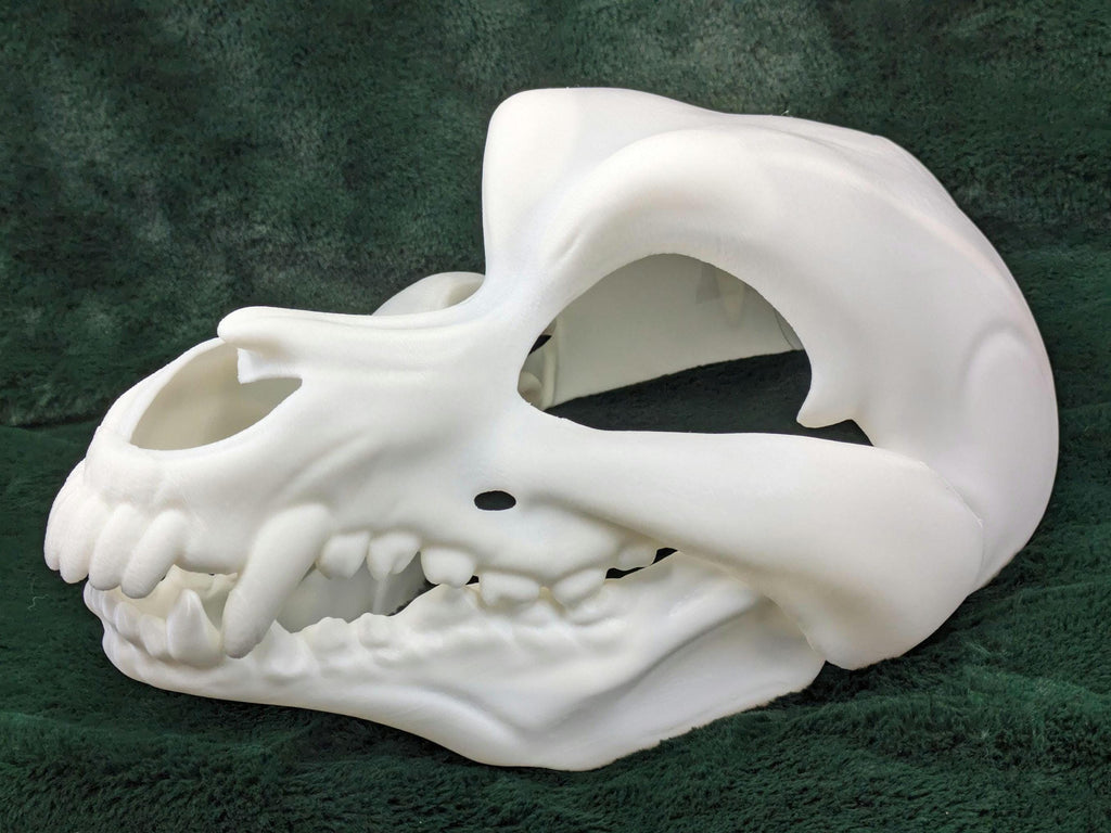Toony Canine Skull: Wolf or Dog Skully - Hinged Jaw Mask or Fursuit Head Base / Head Blank