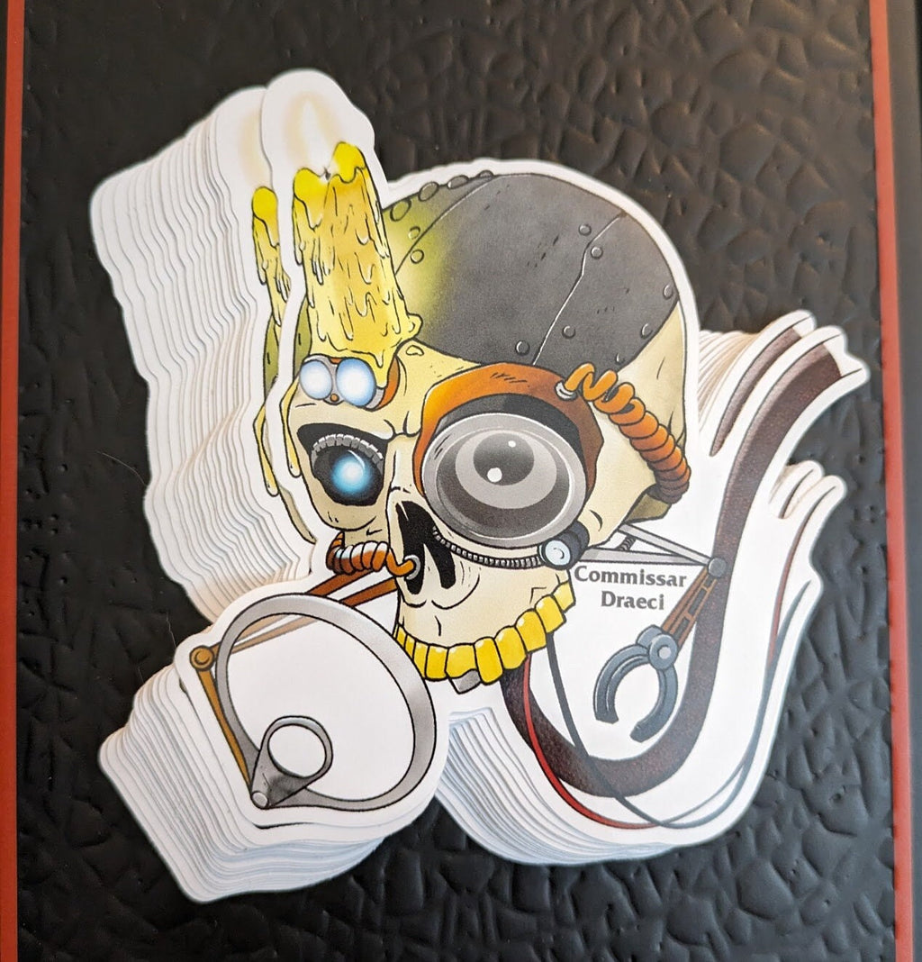 4LF13 Helpful Servo Skull - (4 inch) Gloss Vinyl Sticker