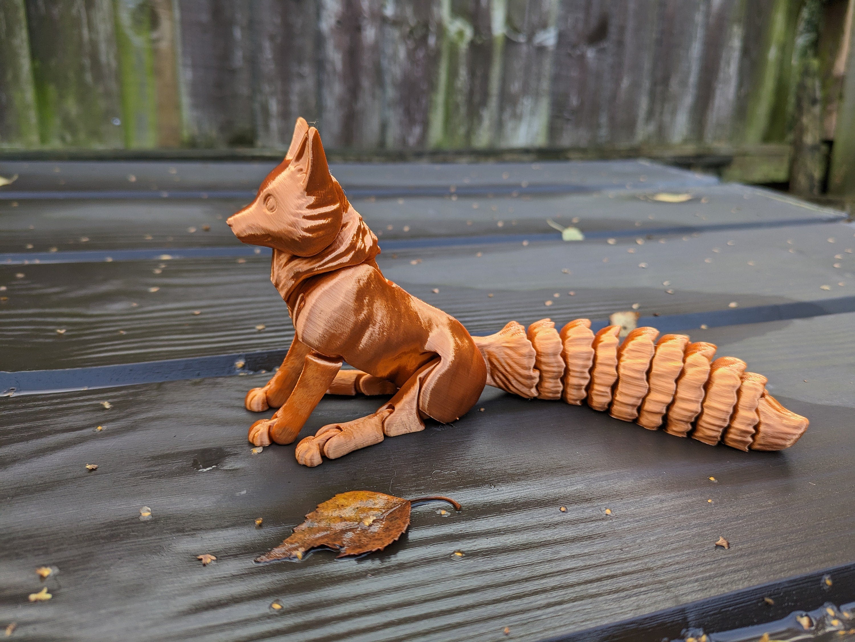 Articulated Large Fox Flexi Print Toy - 8 Inches