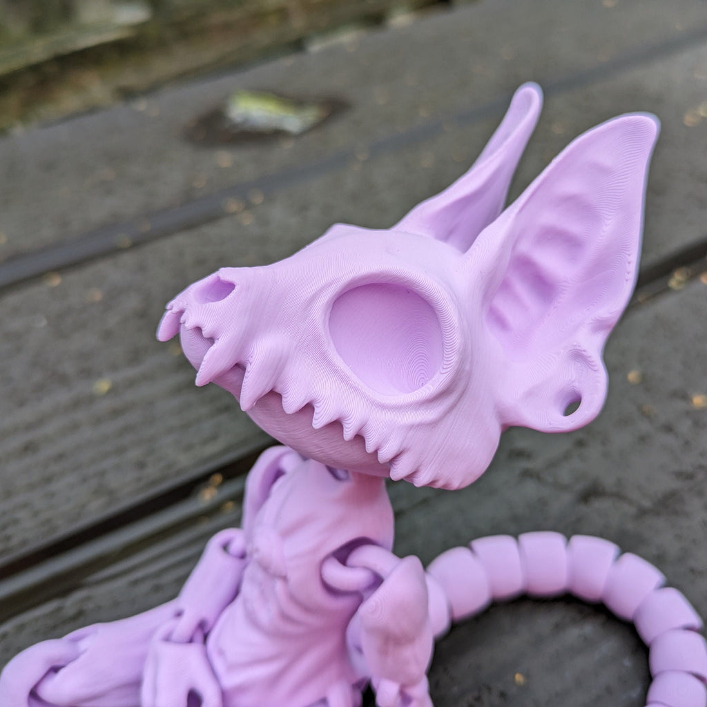 Spooky Skeleton Sphynx Cat Style Flexi Printed Skully Doll - Licensed UK Seller