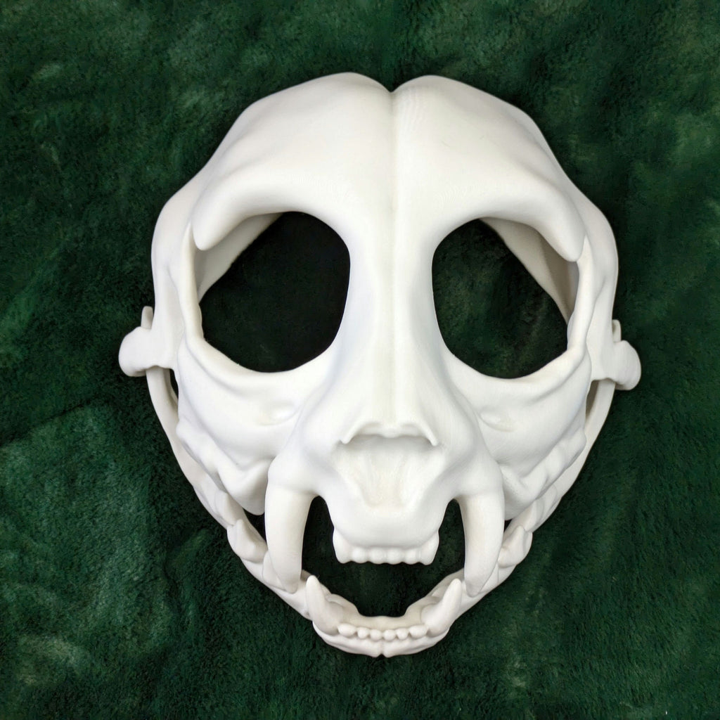 Cat Feline Skull - Hinged Jaw Mask or Fursuit Head Base Head Blank