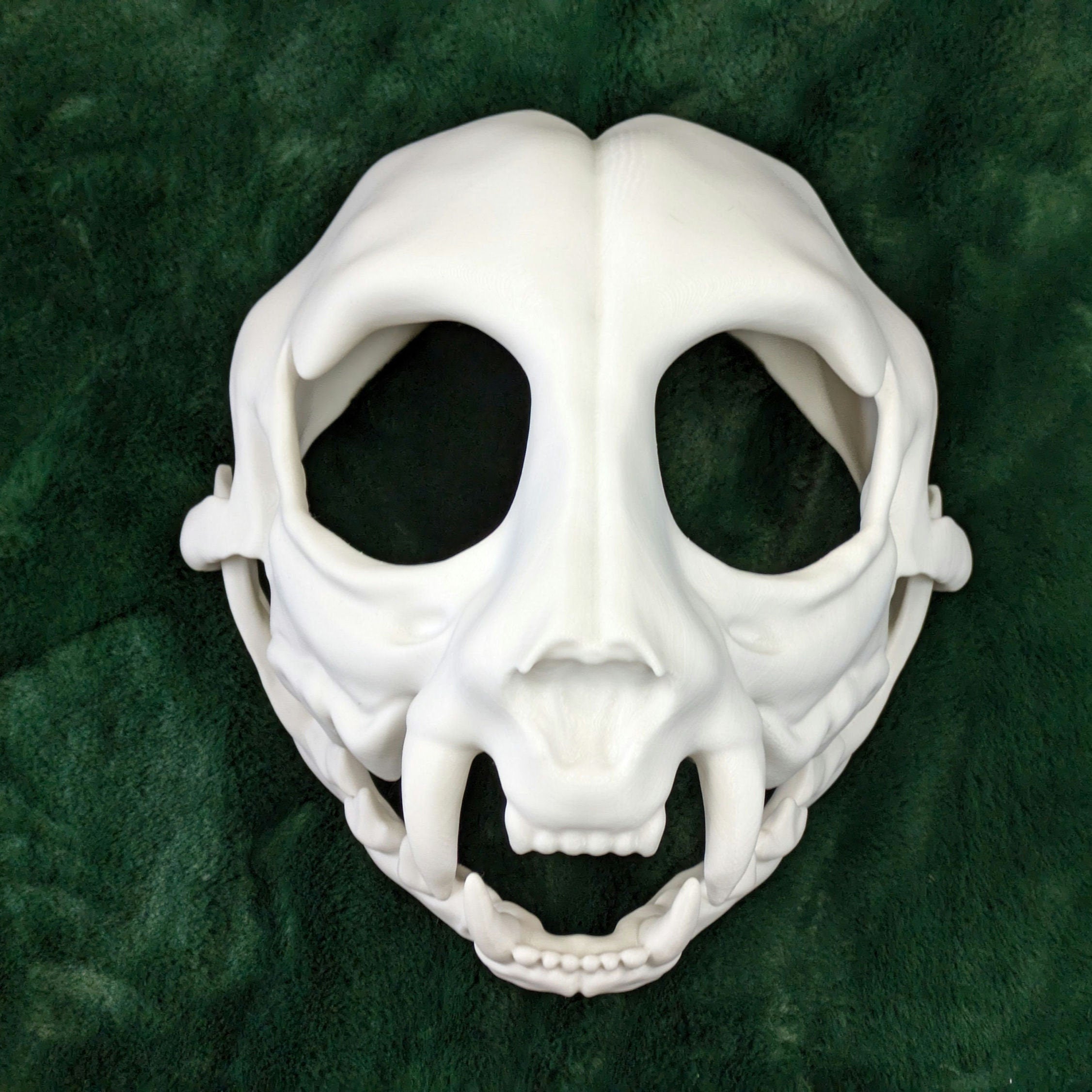 Cat Feline Skull - Hinged Jaw Mask or Fursuit Head Base Head Blank