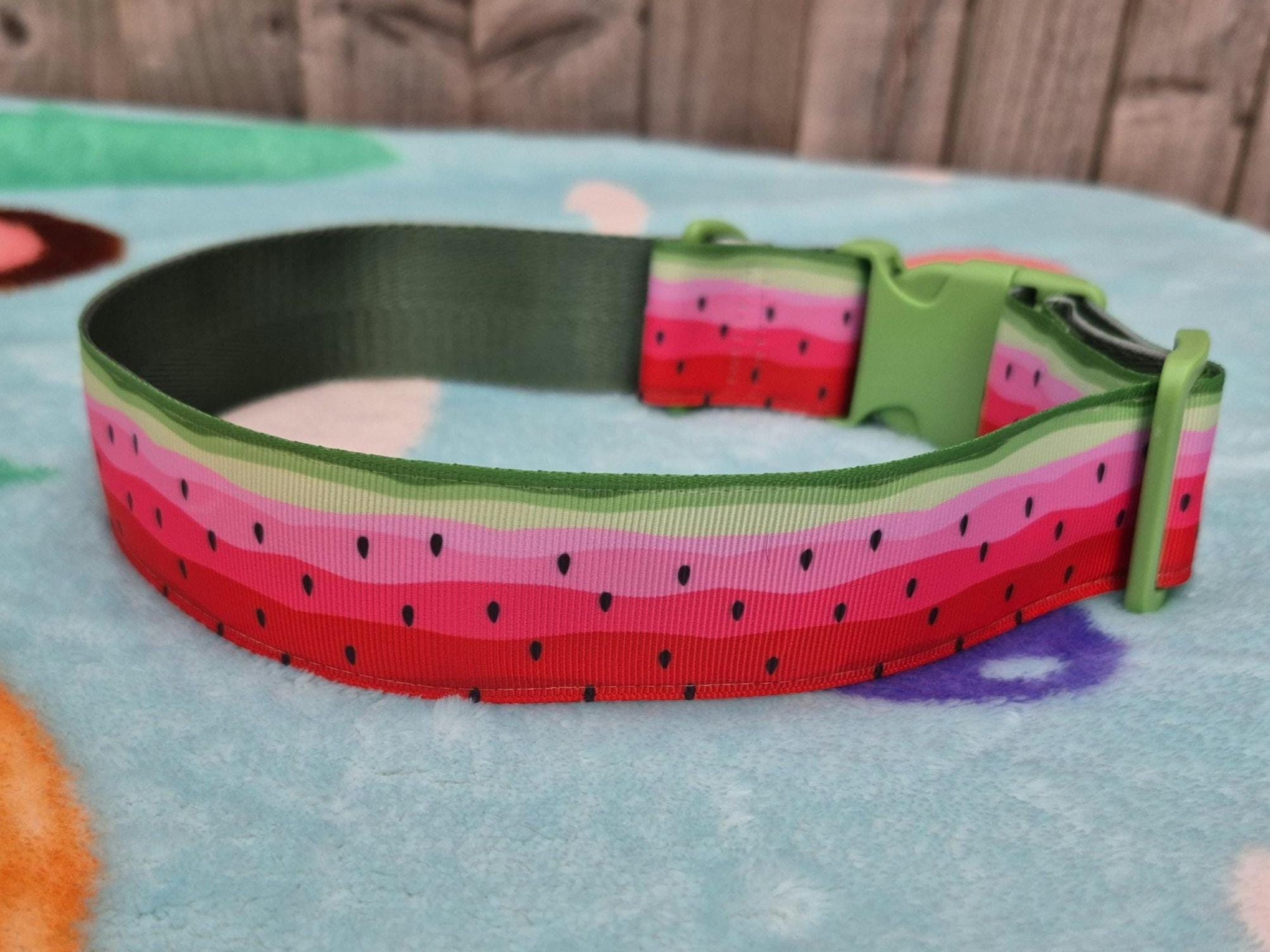 Handmade Watermelon Fursuit Collar - Adjustable Fit