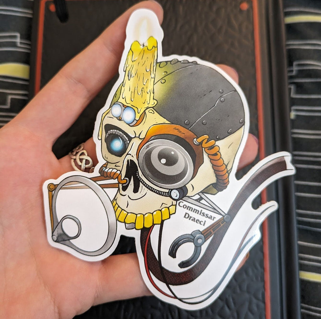 4LF13 Helpful Servo Skull - (4 inch) Gloss Vinyl Sticker