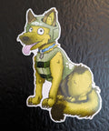 Cadian Military Emotional Support Dog - 10cm (3.9 inch) Gloss Vinyl Sticker Decal