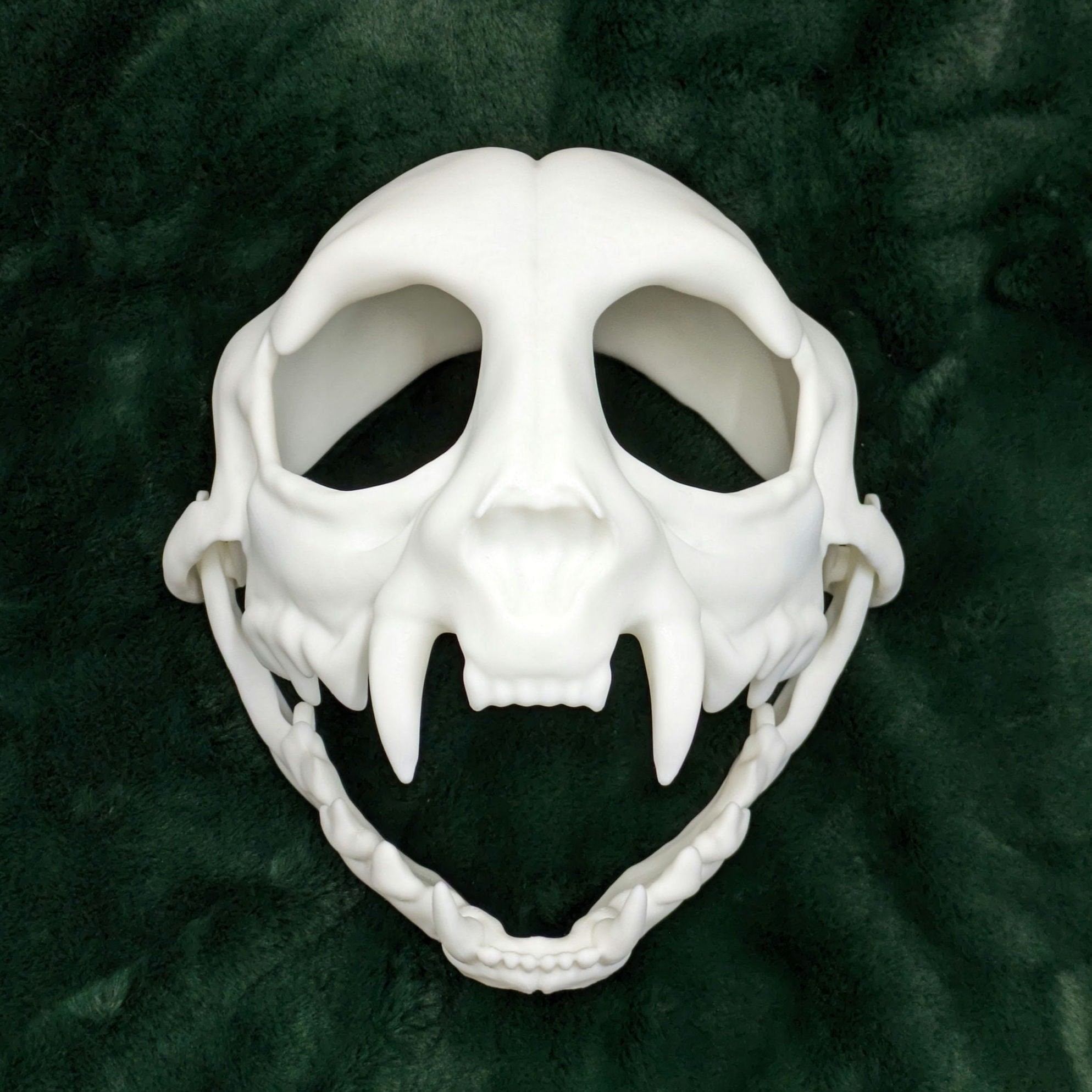 Cat Feline Skull - Hinged Jaw Mask or Fursuit Head Base Head Blank