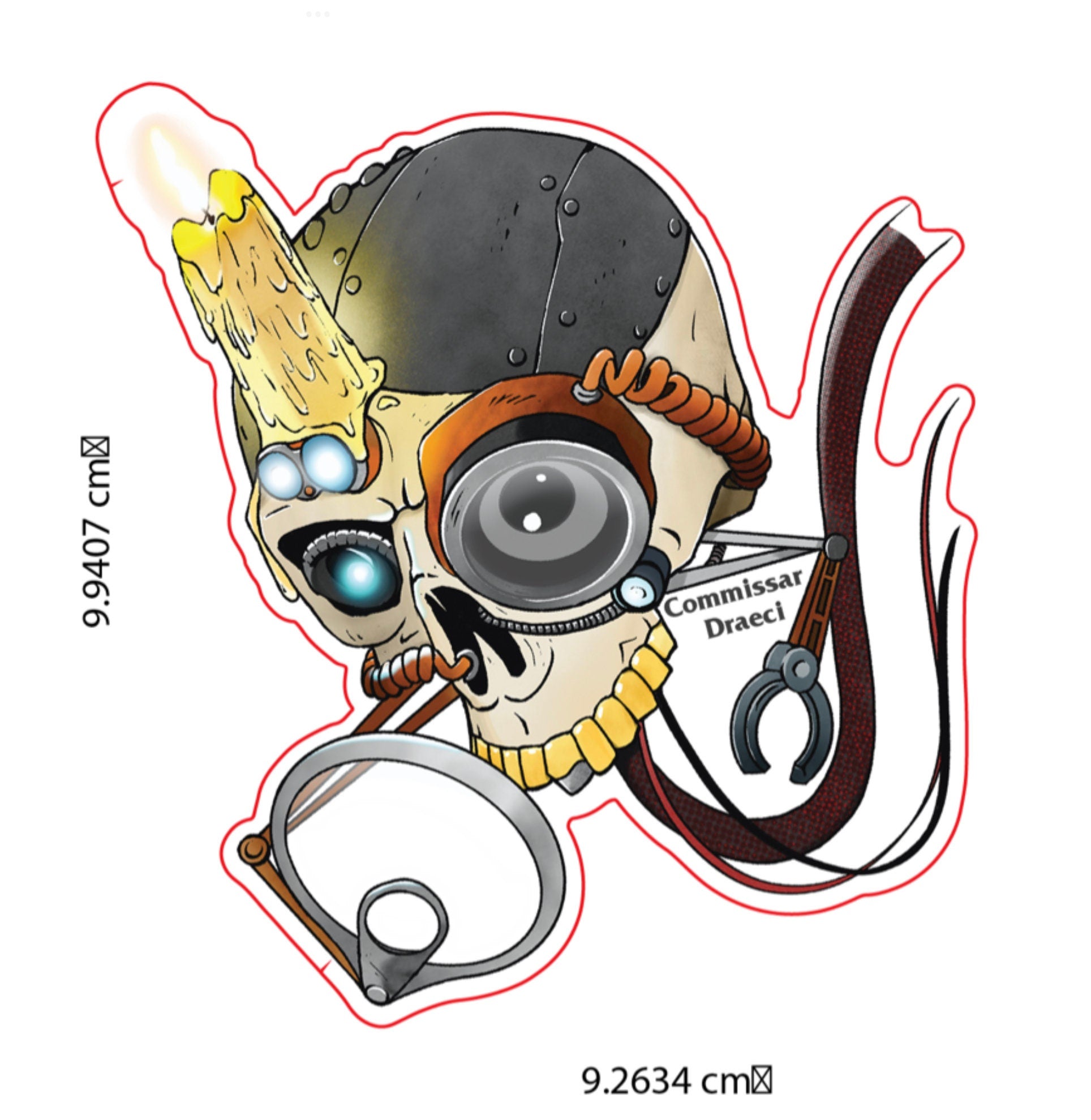 4LF13 Helpful Servo Skull - (4 inch) Gloss Vinyl Sticker