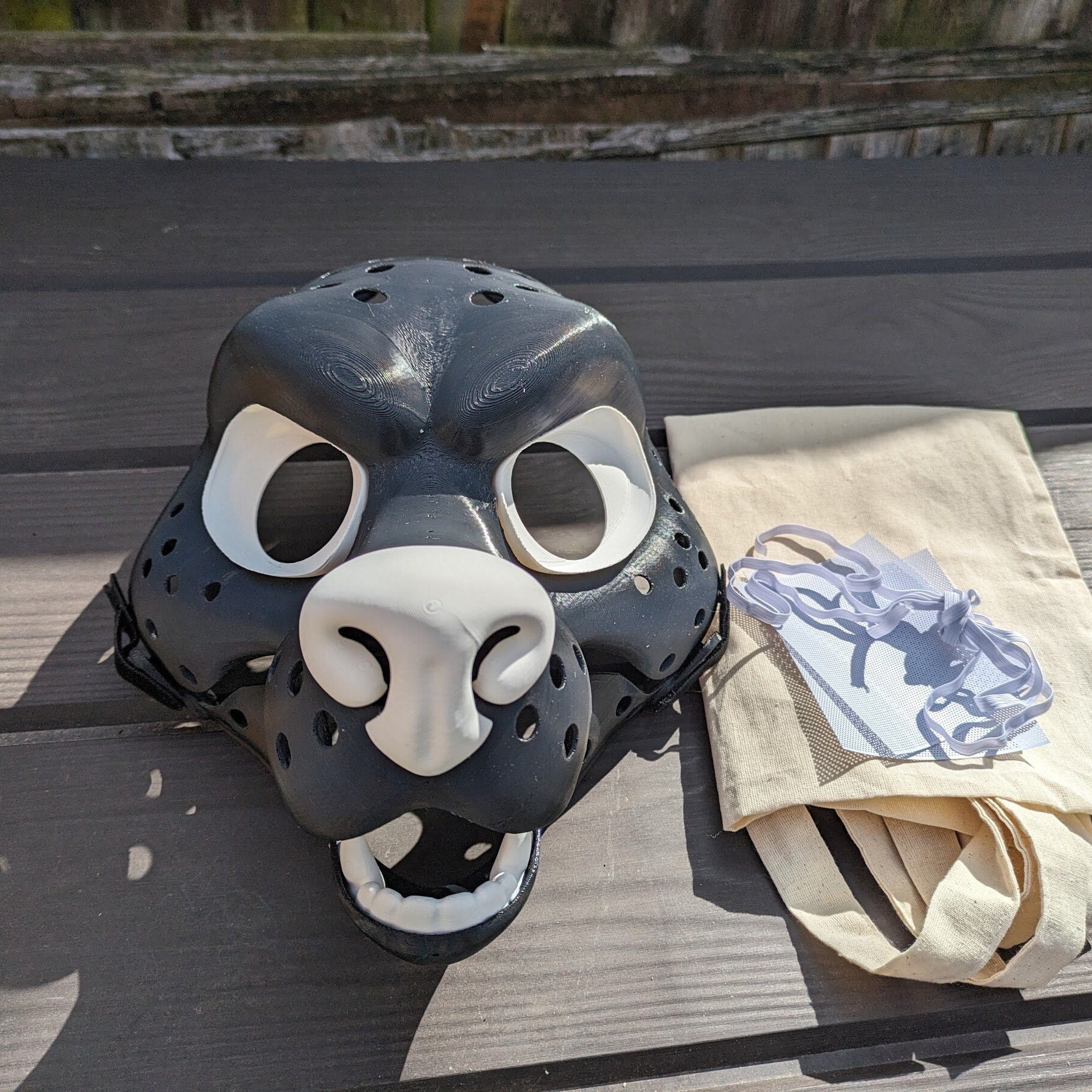 Angry Snarling Toony Canine - 3D Printed Fursuit Head Blank - Complete Headbase Kit