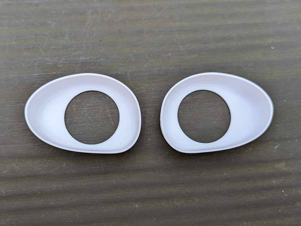 Fursuit Eye Blanks and white Mesh (pair) - 3D Printed - Custom Size - "B. Bear"