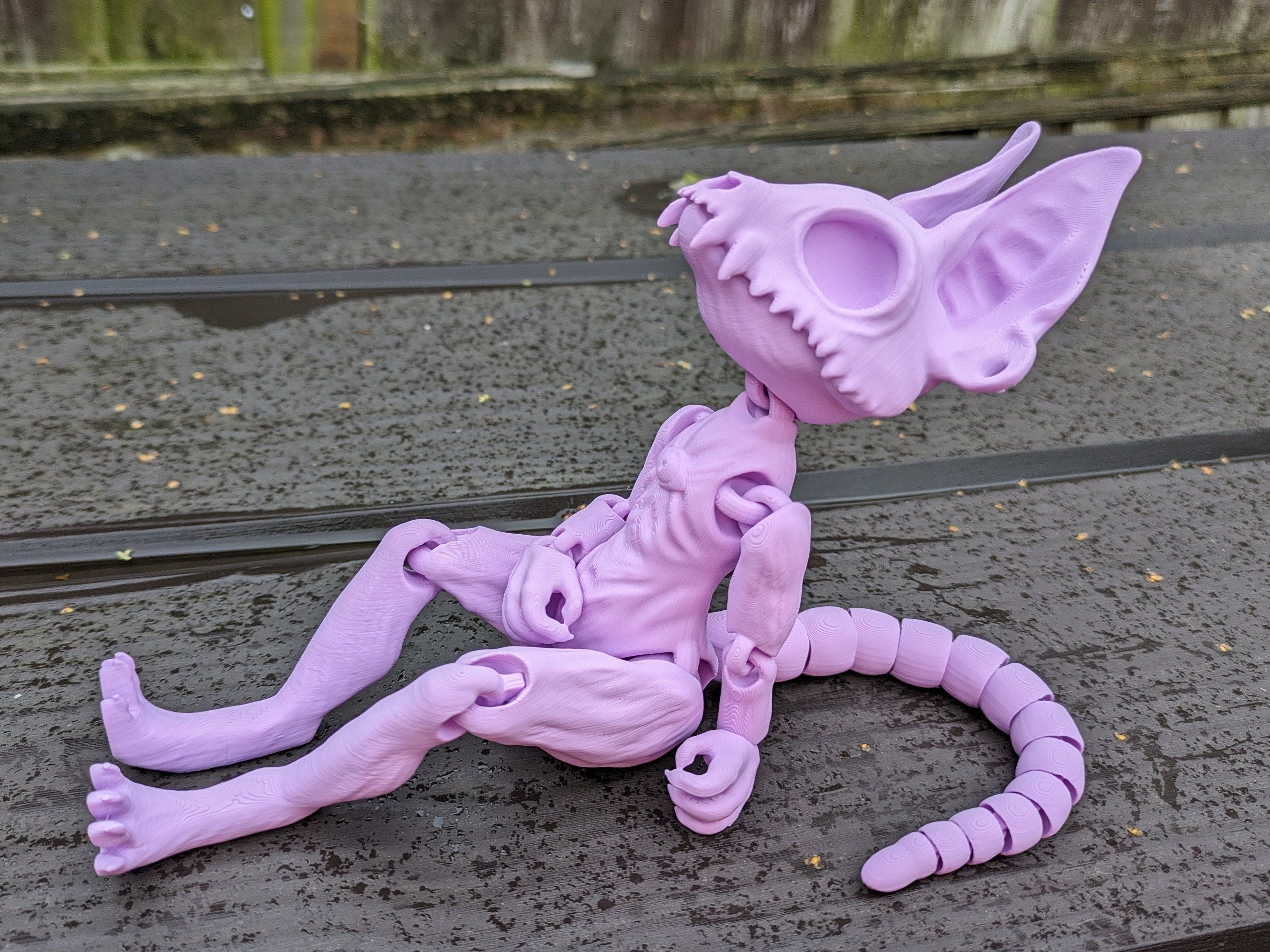 Spooky Skeleton Sphynx Cat Style Flexi Printed Skully Doll - Licensed UK Seller