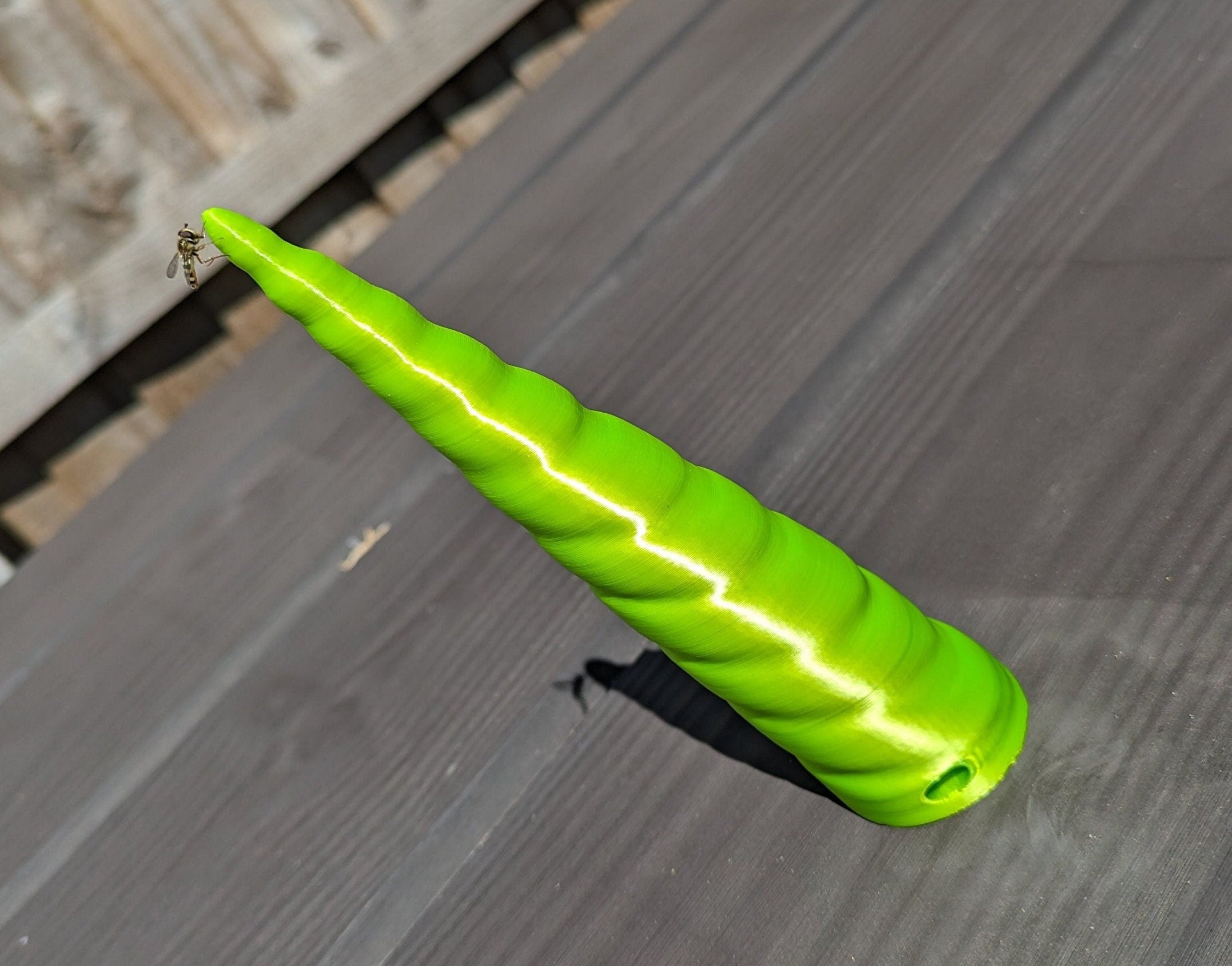 UNICORN ALICORN Horn - "Acid Green” Silk 3D Printed Cosplay Fursuit Part - 5.5 inch